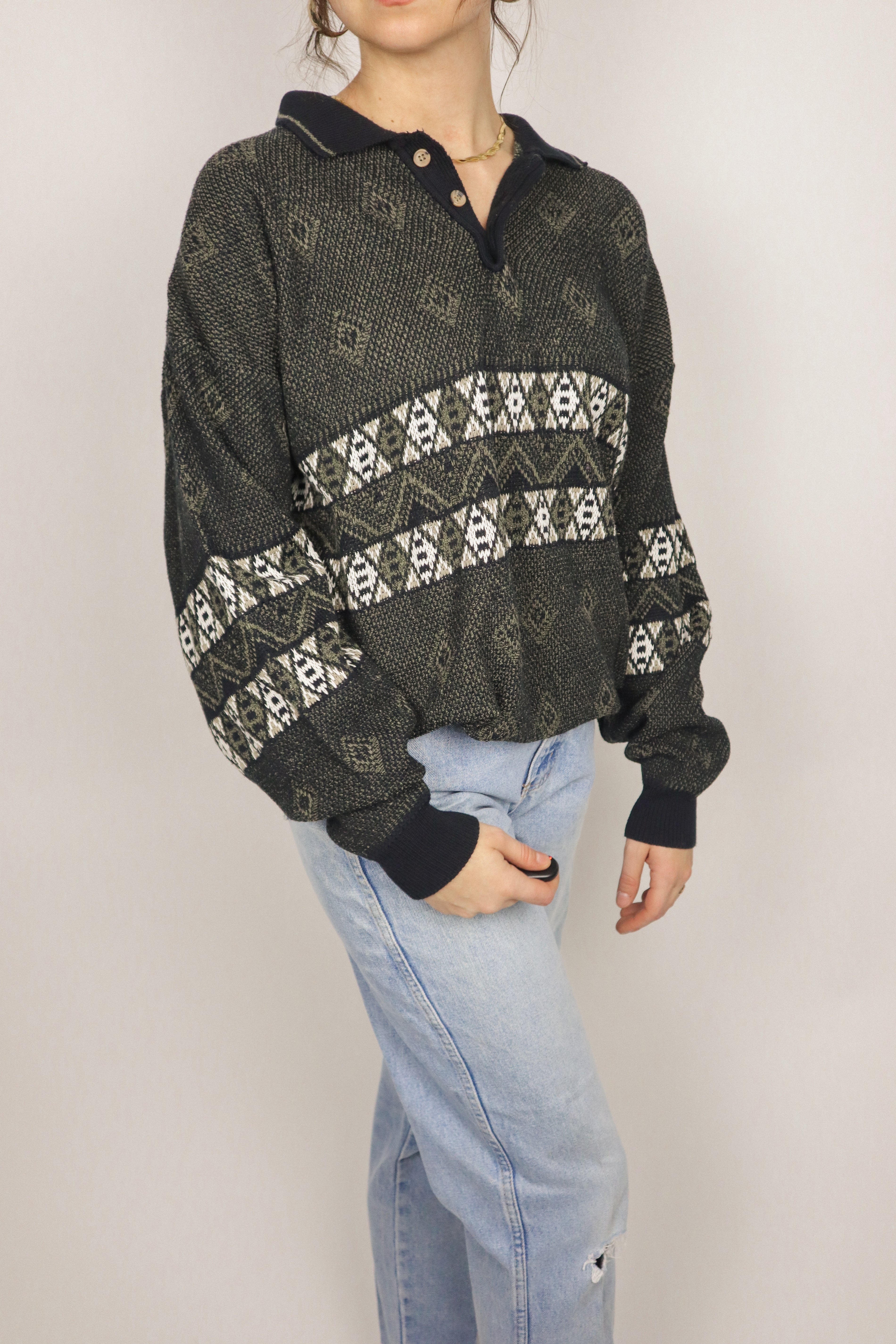 Made in Canada x Vintage x Textured Sweater (S/M)