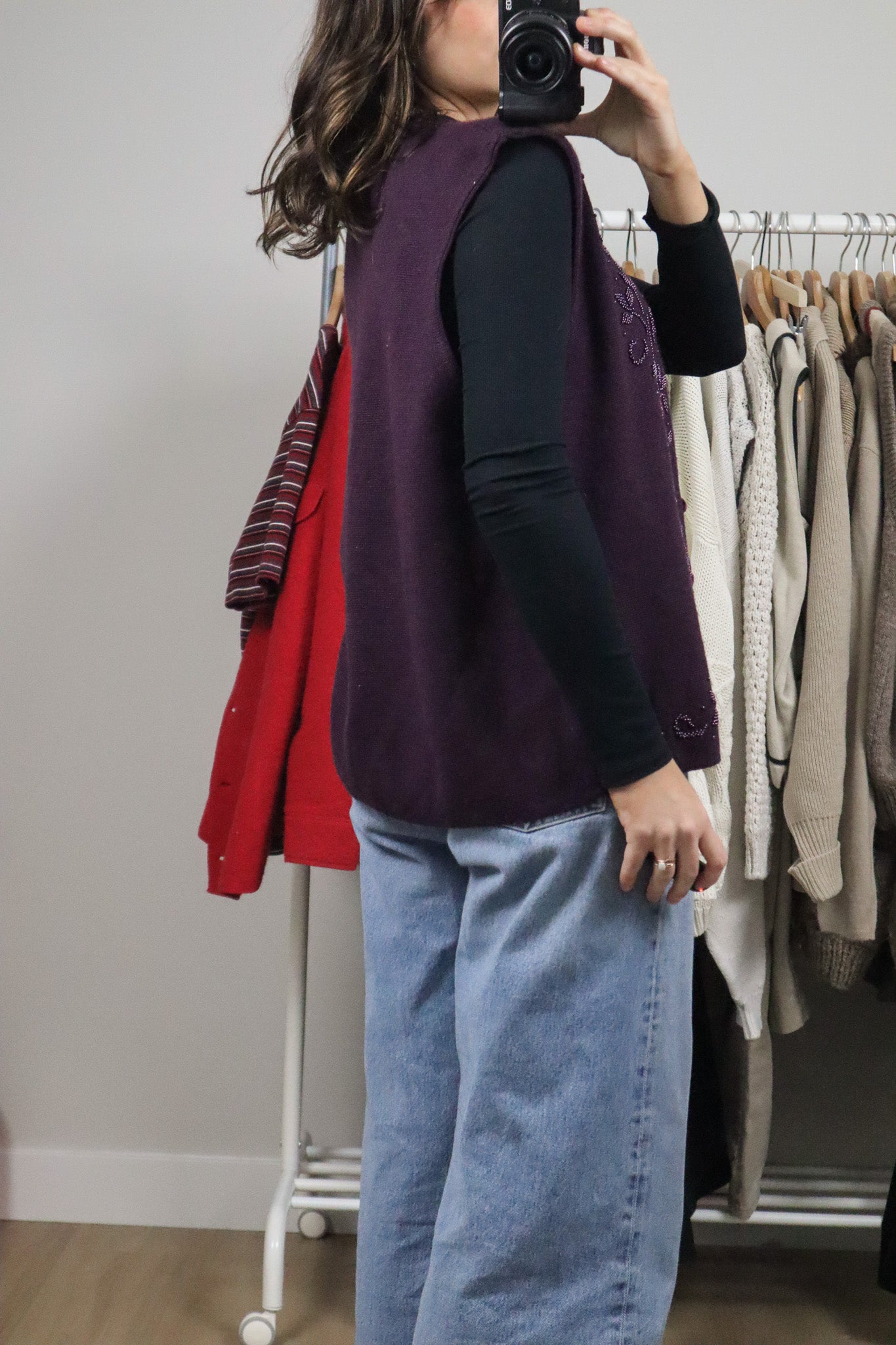 Vintage x Wool Blend Beaded Vest (8/10)