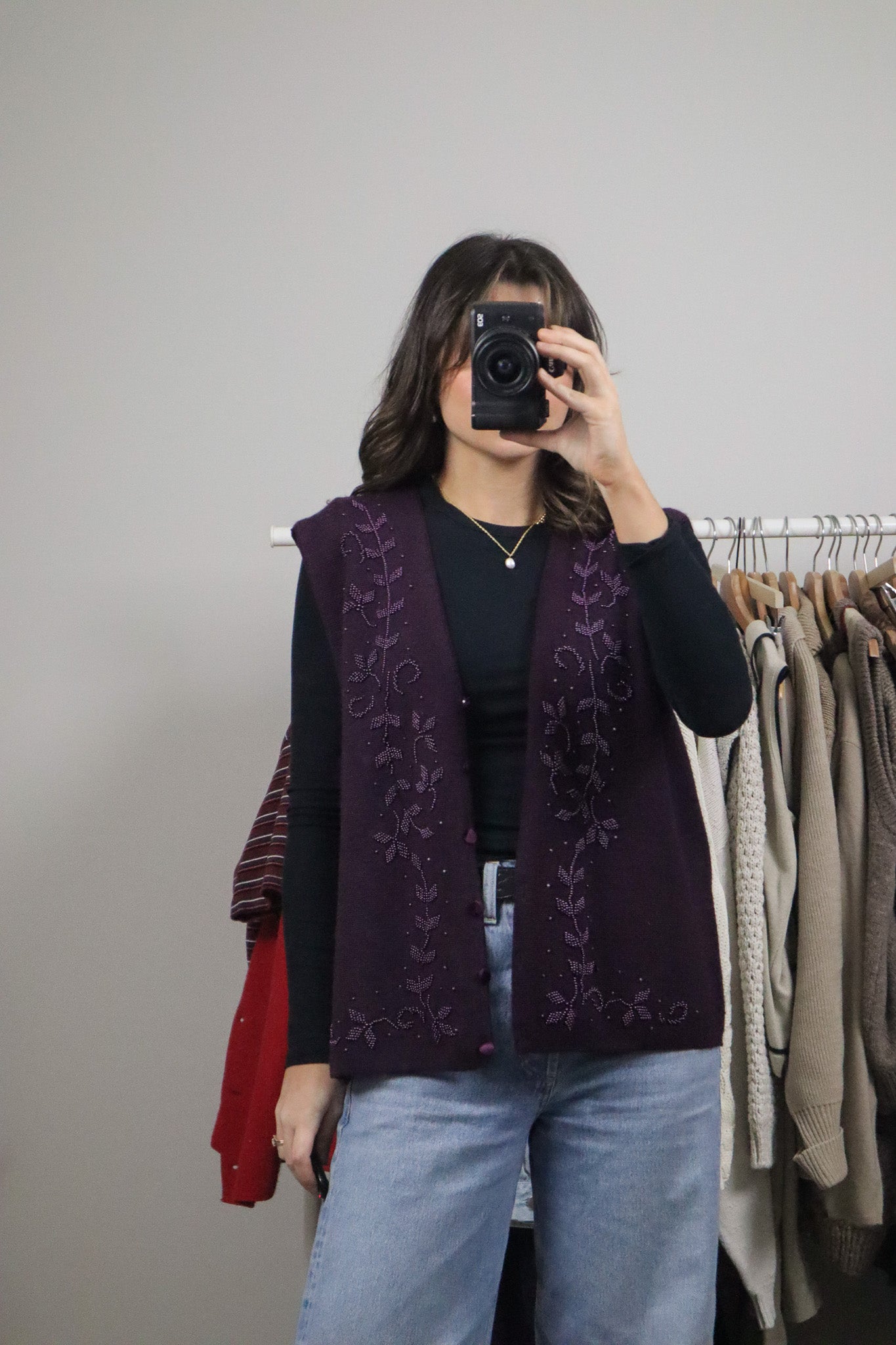 Vintage x Wool Blend Beaded Vest (8/10)