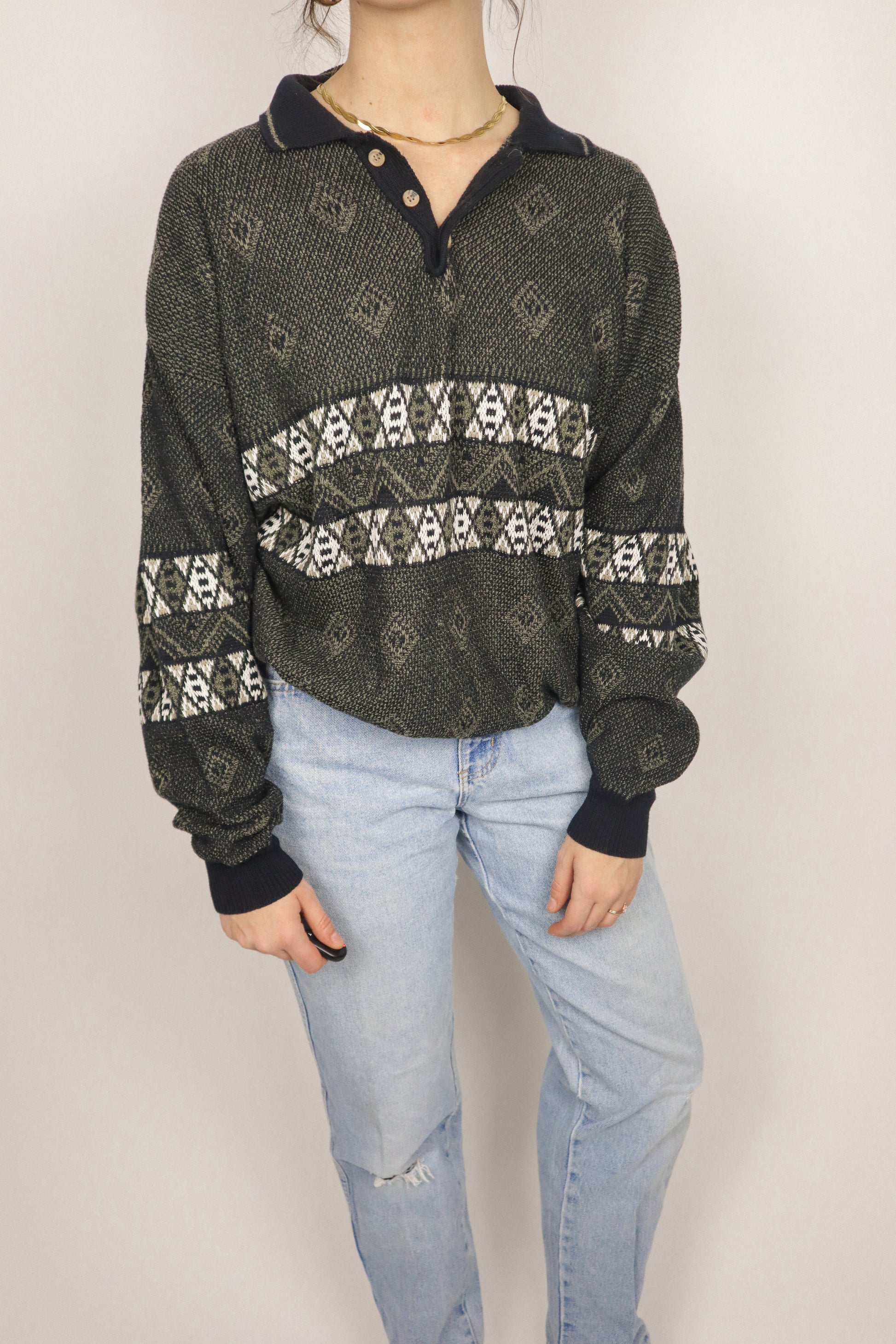 Made in Canada x Vintage x Textured Sweater (S/M)