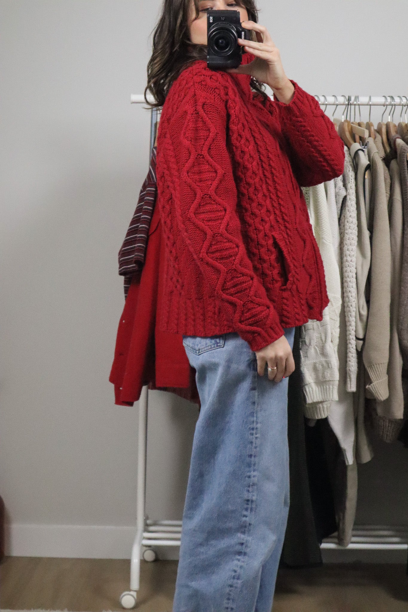 Made in Ireland x Vintage x Merino Wool Chunky Zip-Up Knit (M)