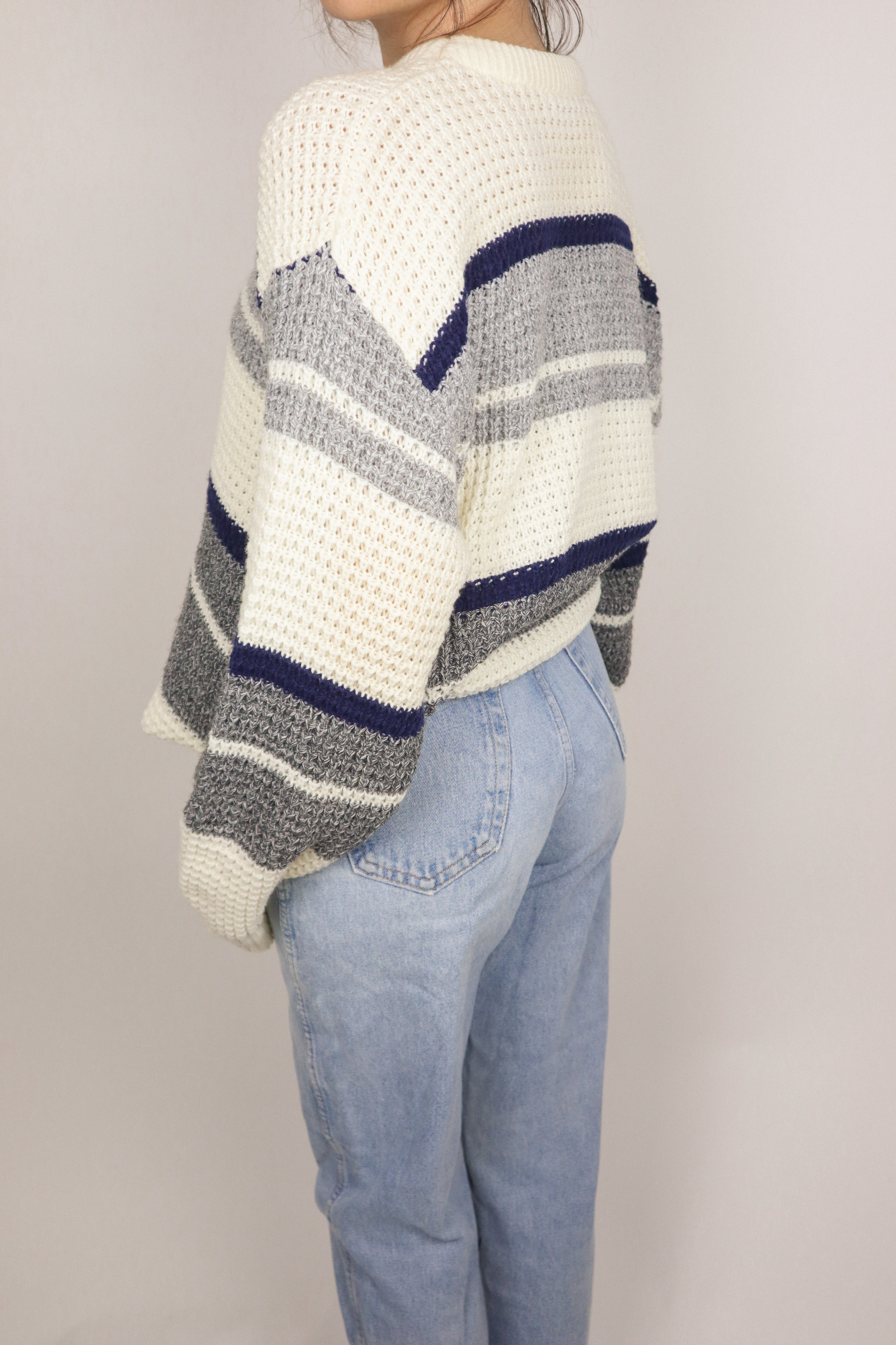 Made in Canada x Vintage x Striped Chunky Knit (S/M)