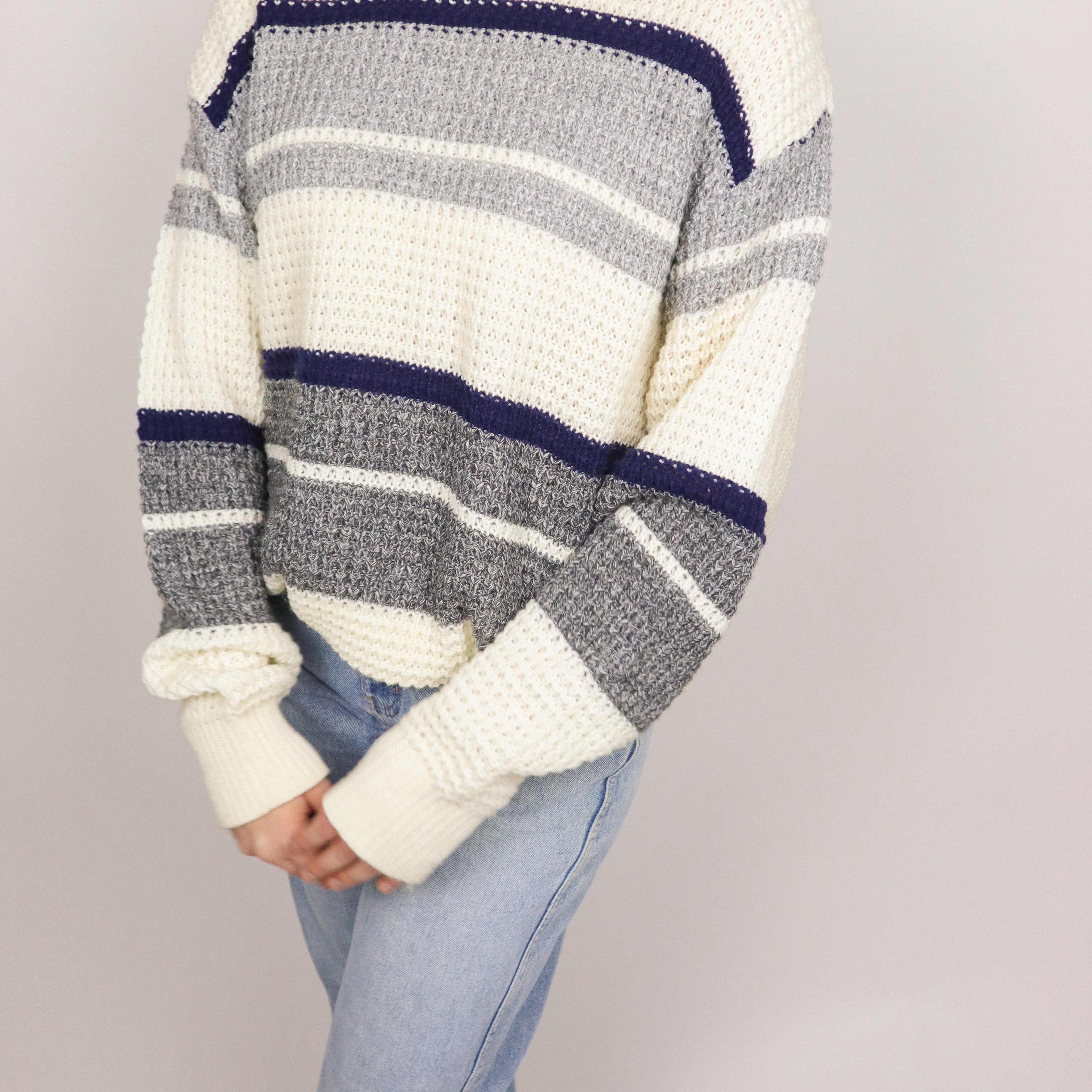 Made in Canada x Vintage x Striped Chunky Knit (S/M)