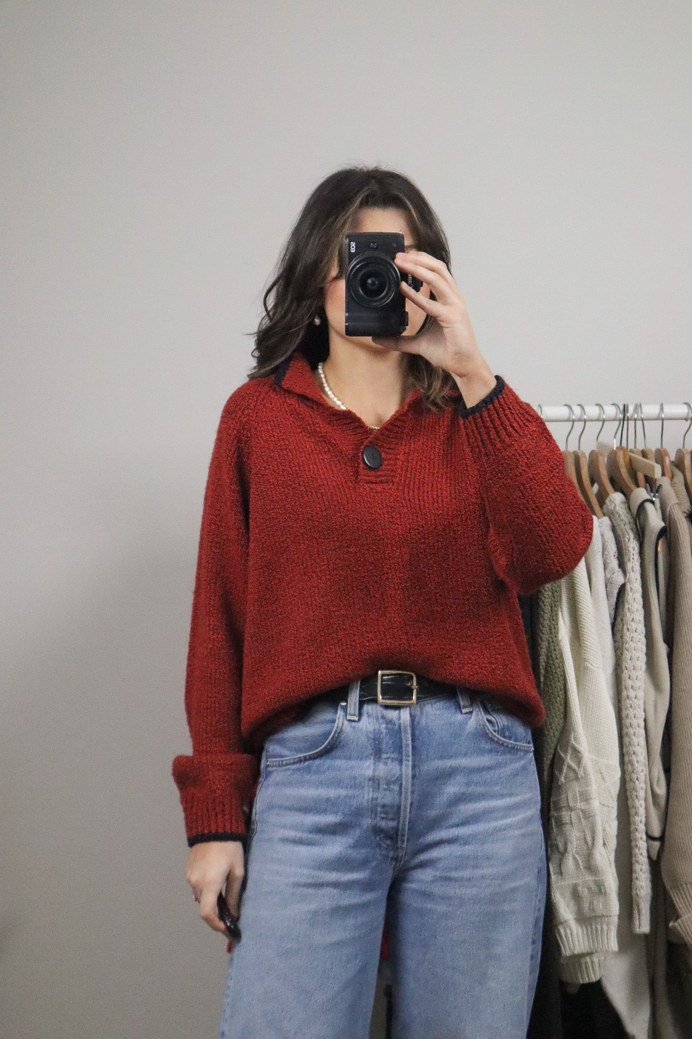 Vintage x Collared Knit Sweater (M)