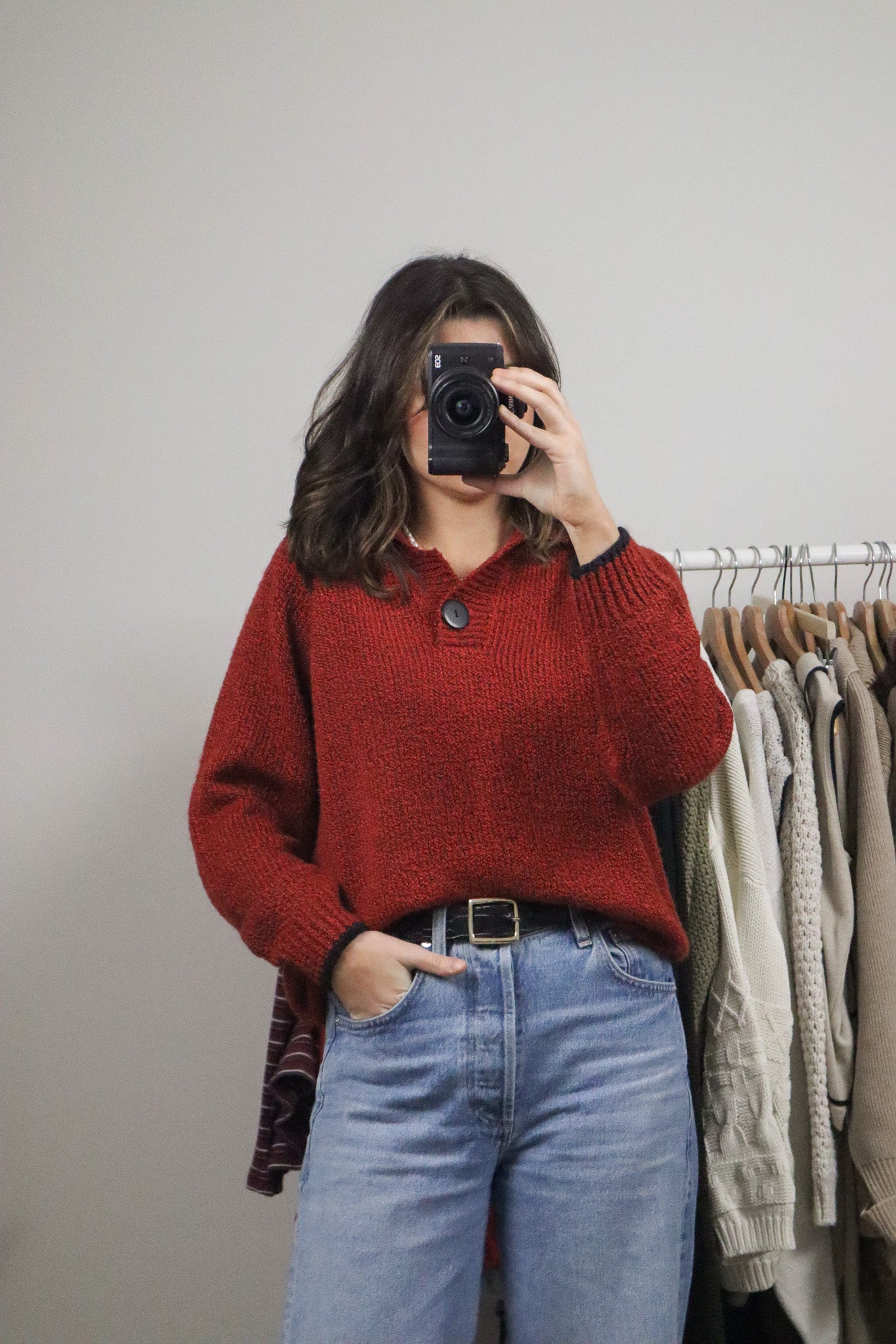 Vintage x Collared Knit Sweater (M)