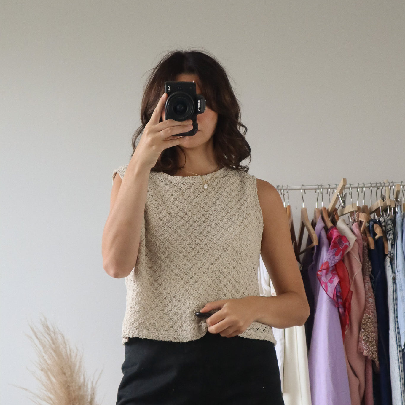 Made in Canada x Vintage x Cropped Knit Tank (L)