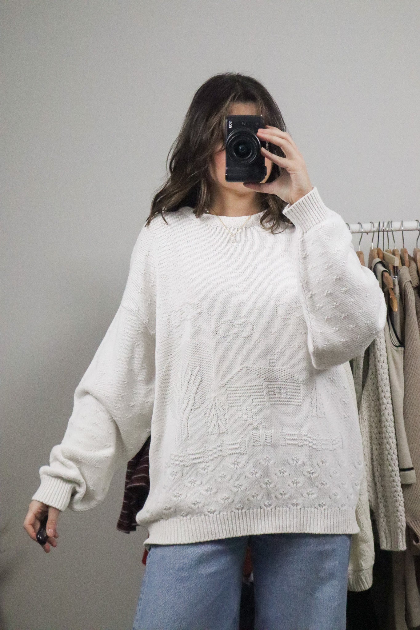Made in Canada x Vintage x Cotton Landscape Sweater (XL)