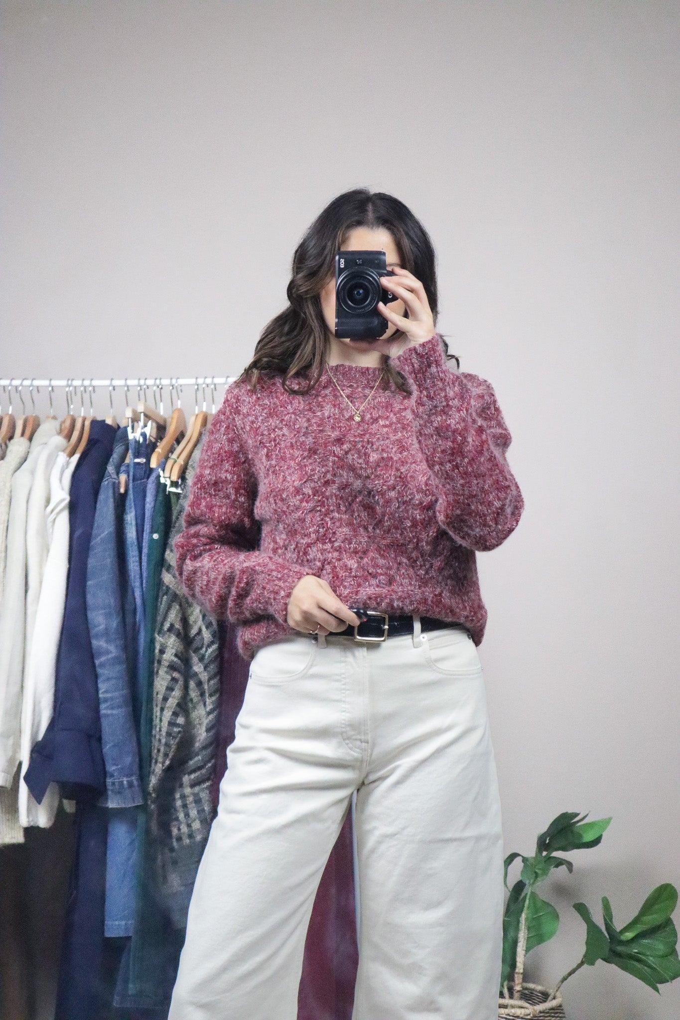 Vintage x Heathered Wool Knit Sweater (S/M)