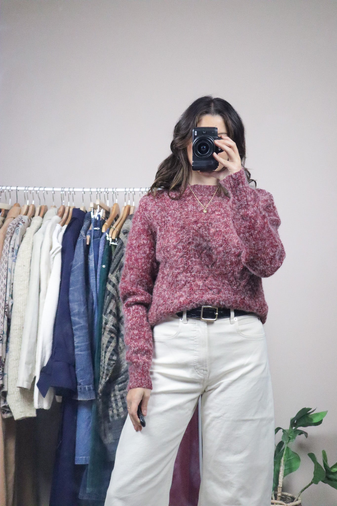 Vintage x Heathered Wool Knit Sweater (S/M)