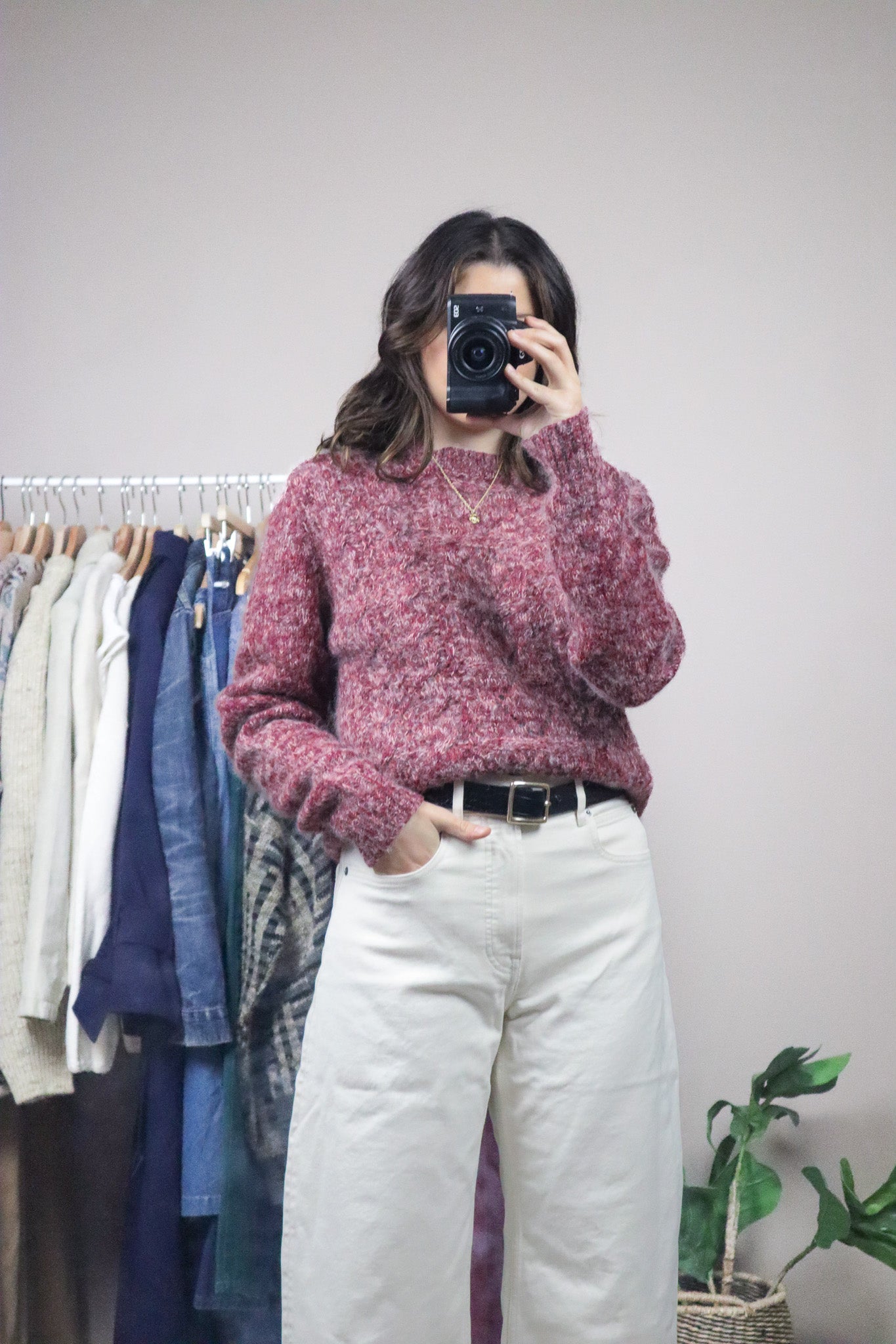 Vintage x Heathered Wool Knit Sweater (S/M)
