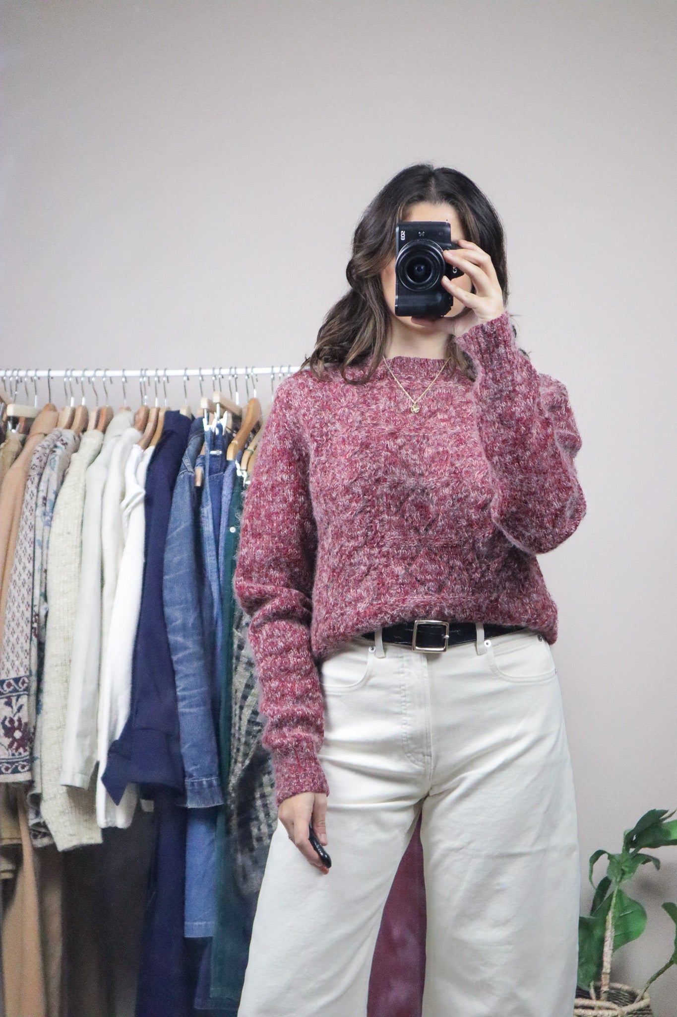 Vintage x Heathered Wool Knit Sweater (S/M)