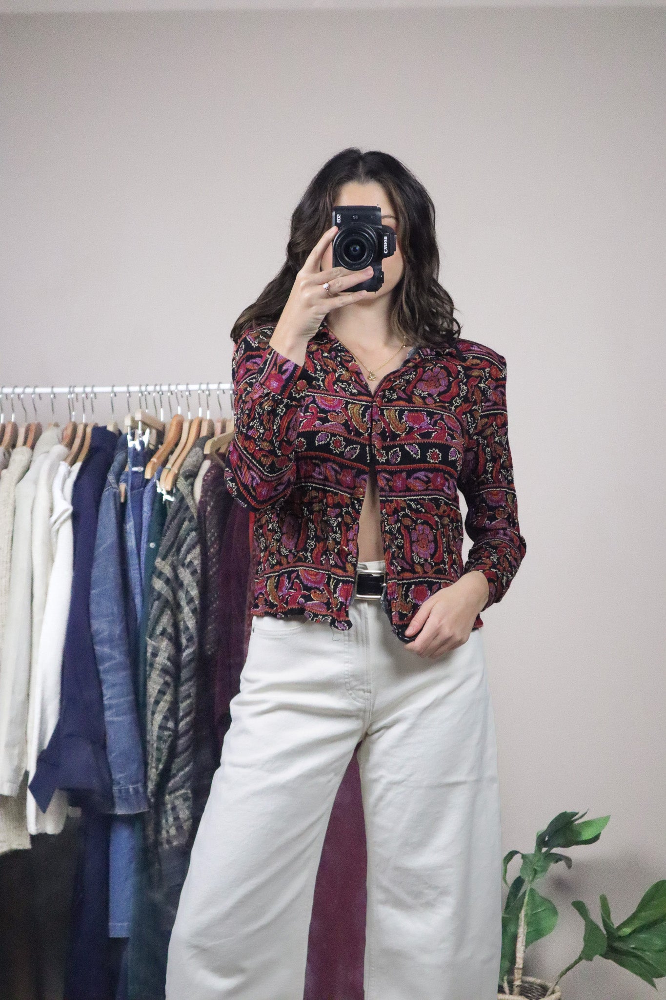 Made in Canada x Vintage x Pattered Blouse (S)