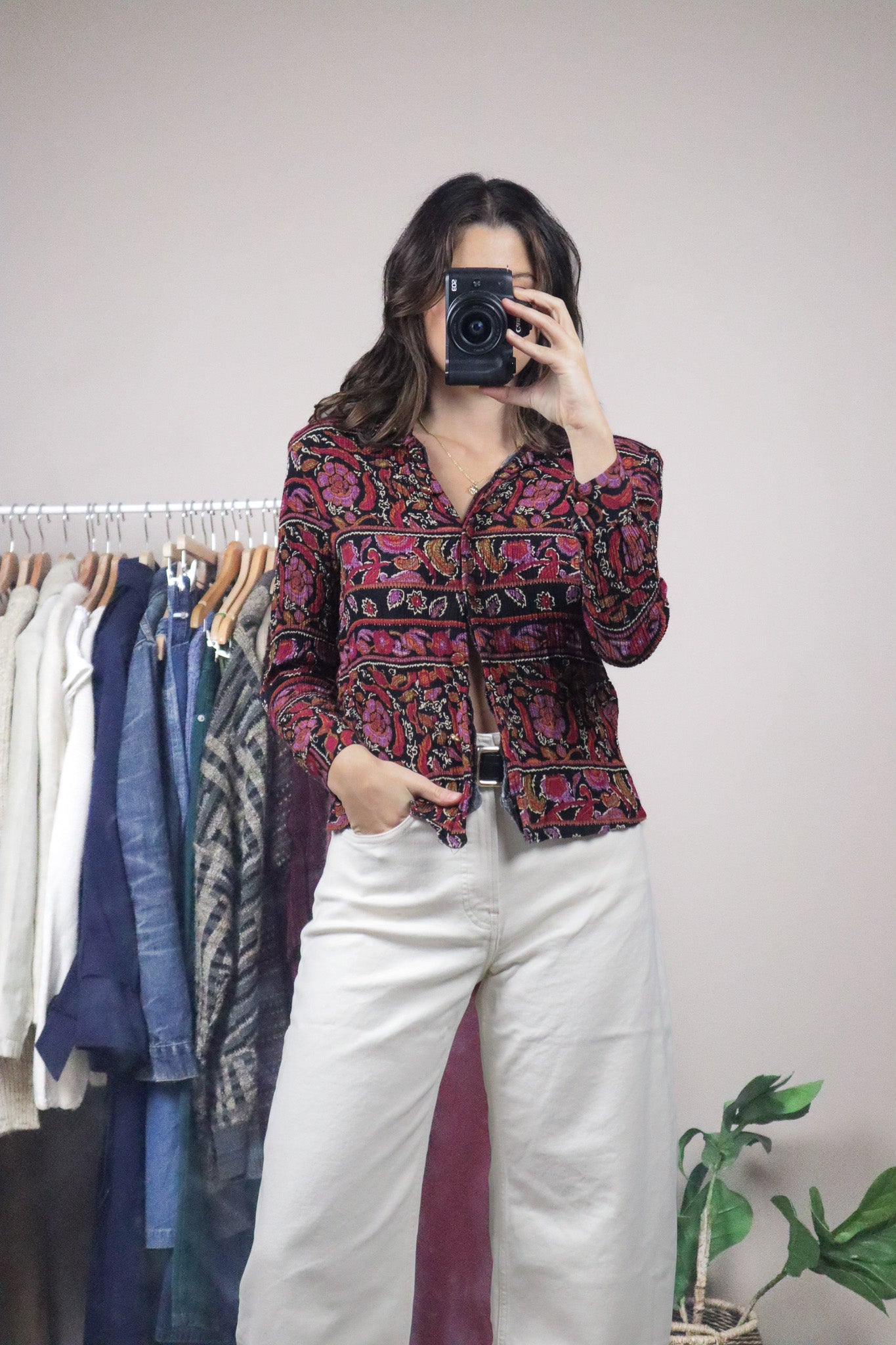 Made in Canada x Vintage x Pattered Blouse (S)