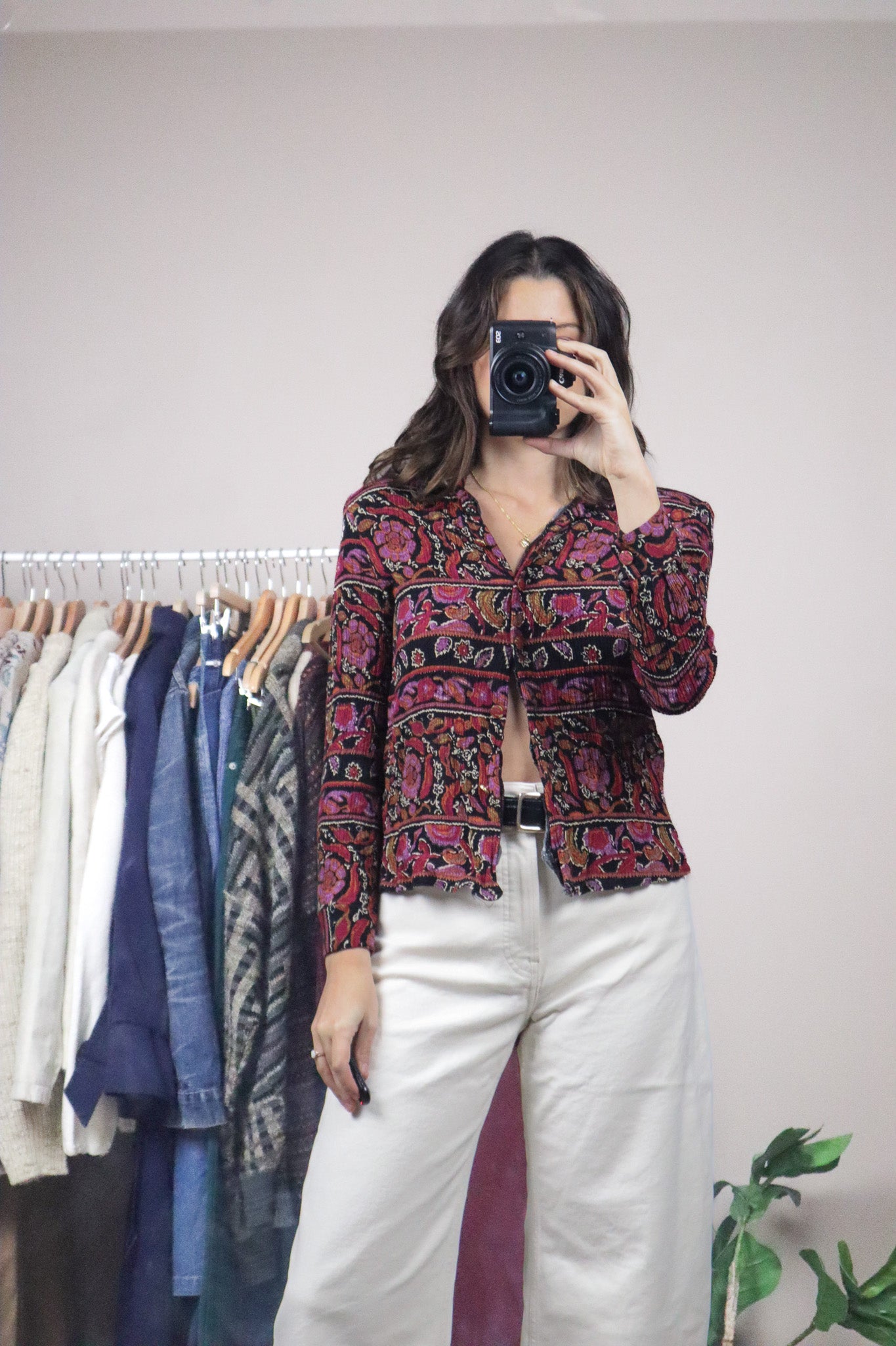 Made in Canada x Vintage x Pattered Blouse (S)