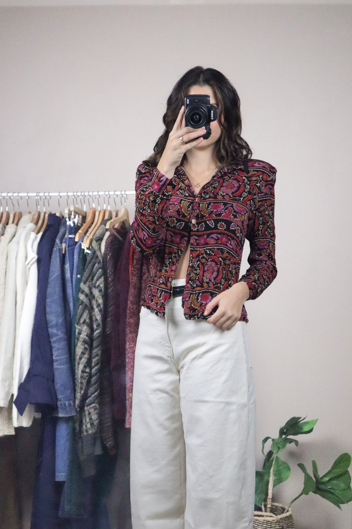Made in Canada x Vintage x Pattered Blouse (S)