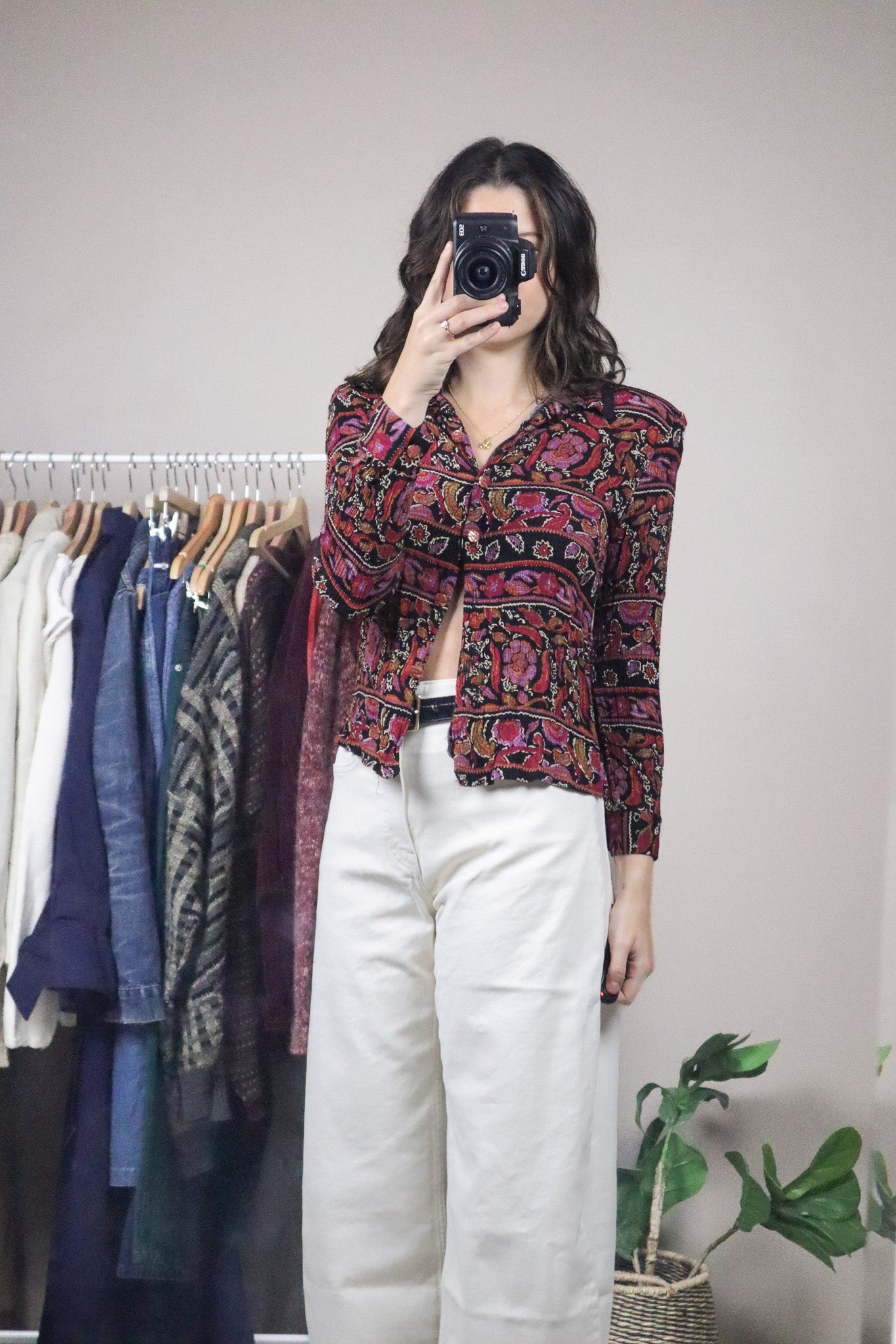 Made in Canada x Vintage x Pattered Blouse (S)