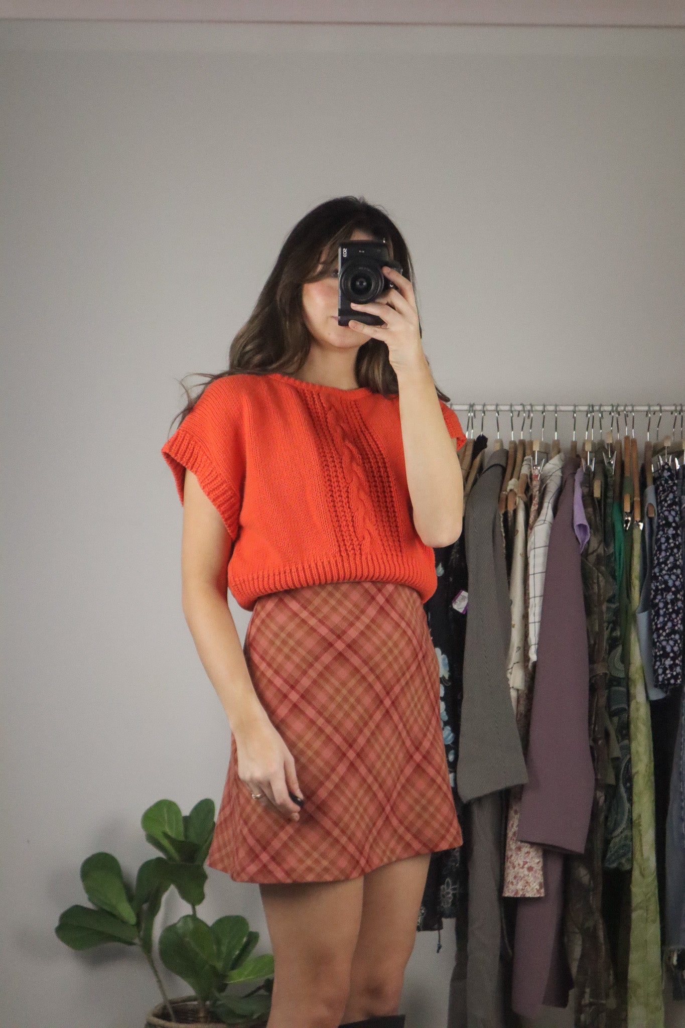 Made in USA x Vintage x Knit Short-Sleeve Sweater (M)