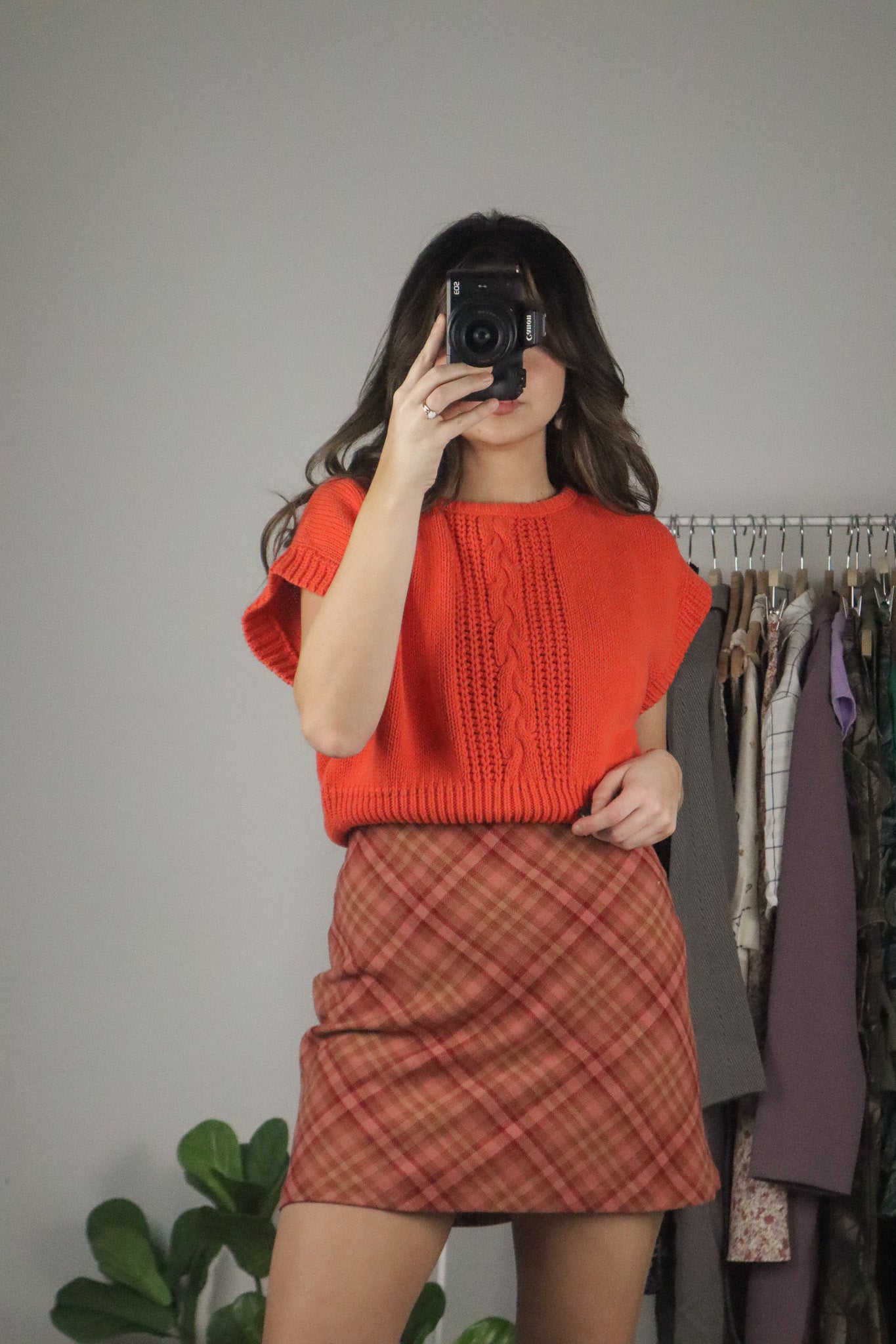 Made in USA x Vintage x Knit Short-Sleeve Sweater (M)