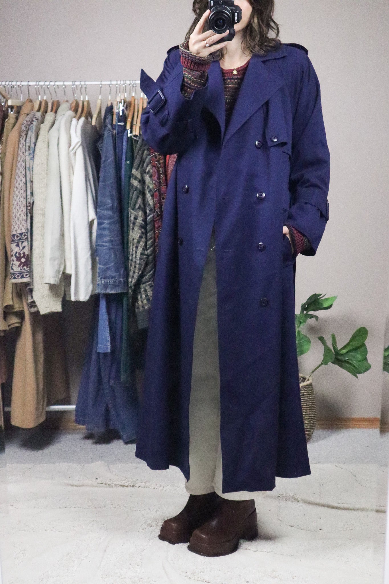1980s x Vintage x Wool Trench Coat (M/L)