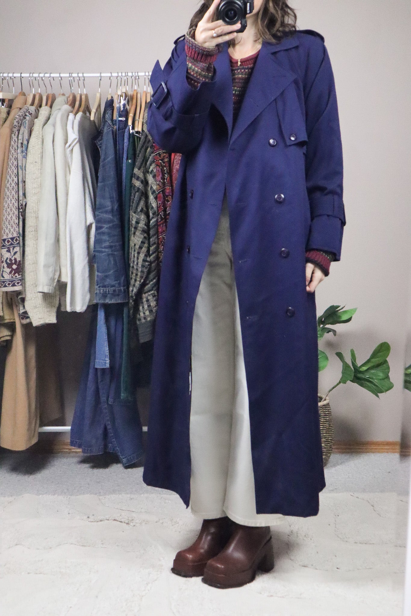 1980s x Vintage x Wool Trench Coat (M/L)