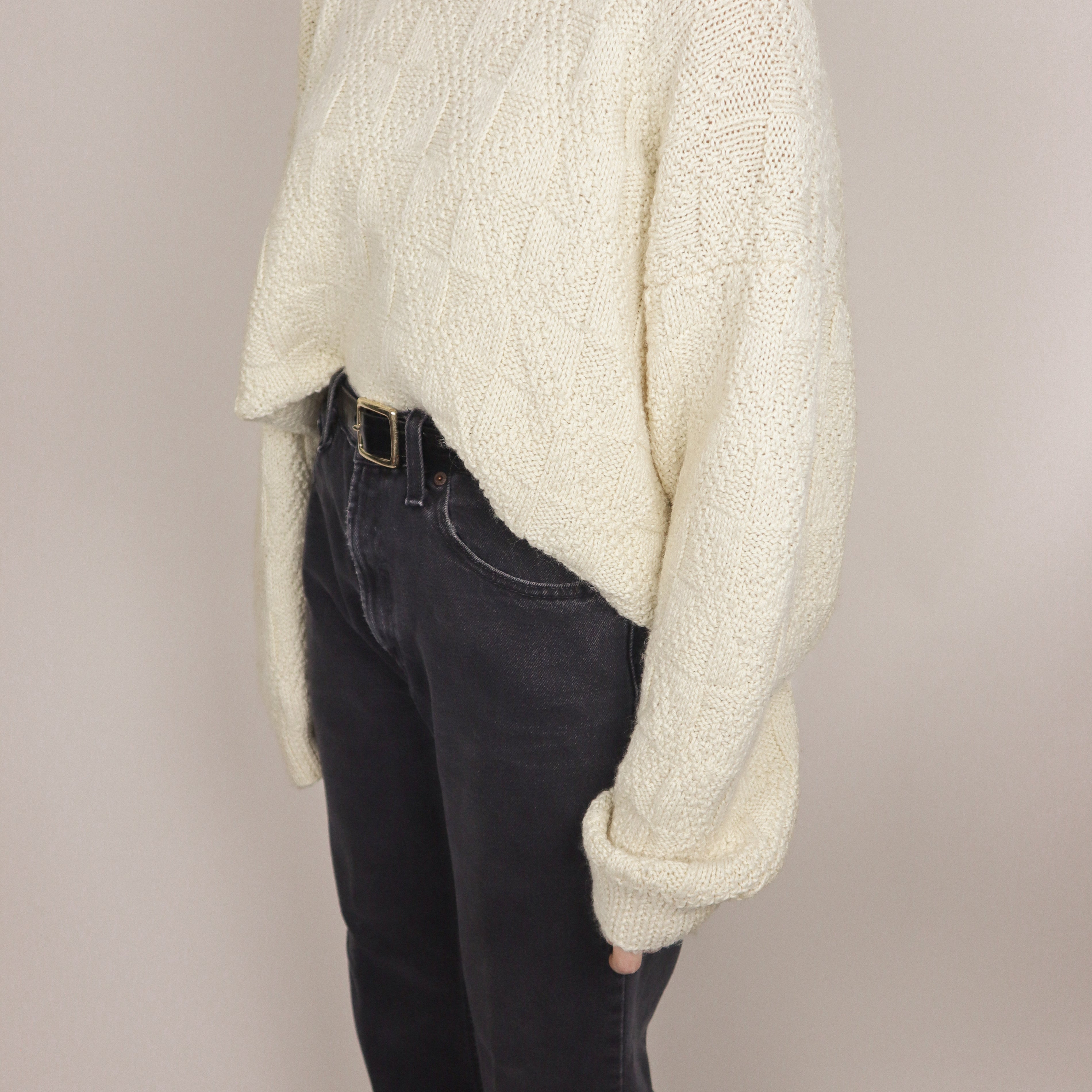 Vintage x Checkered Hand-knit Sweater (M/L)