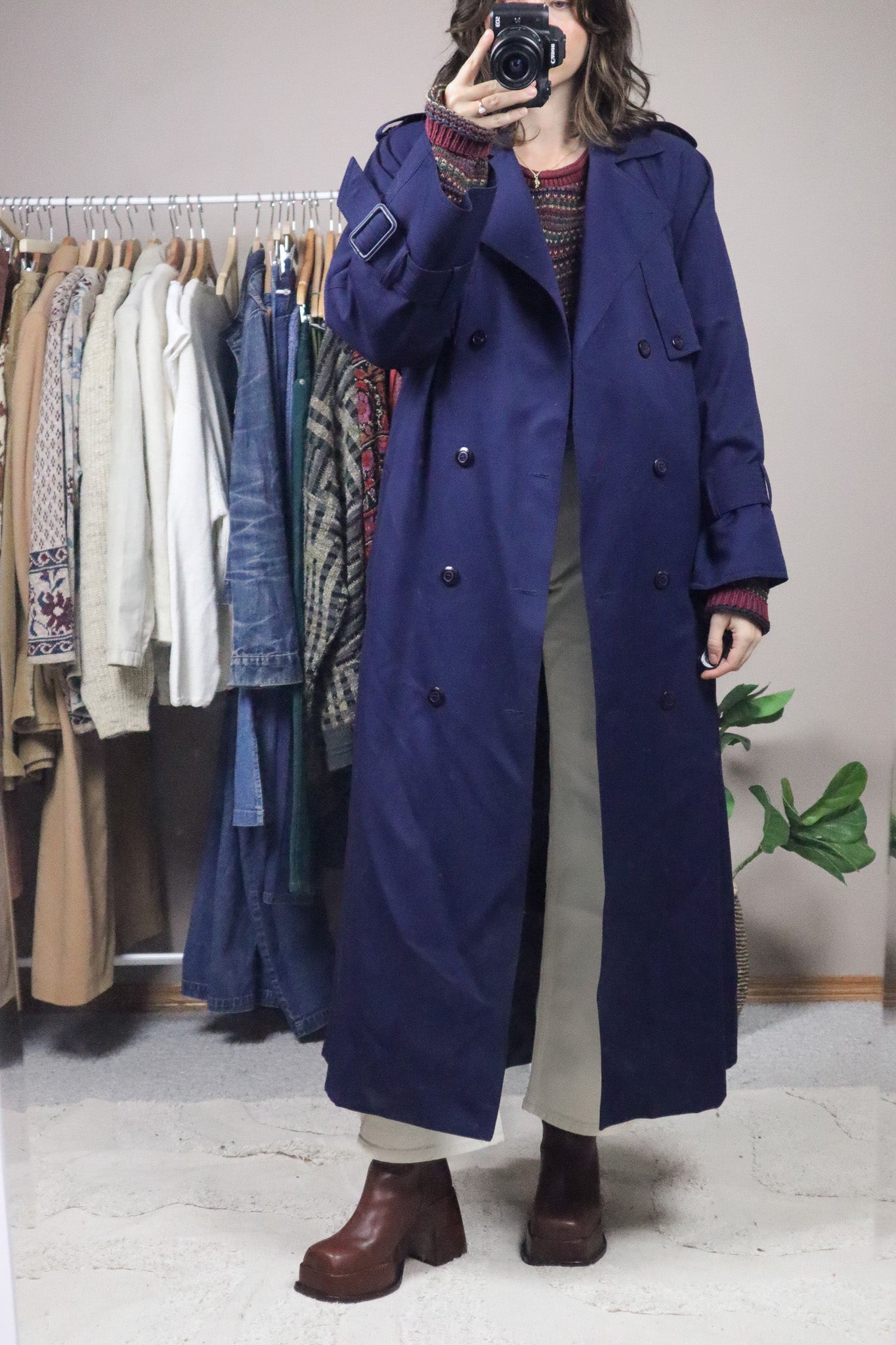 1980s x Vintage x Wool Trench Coat (M/L)