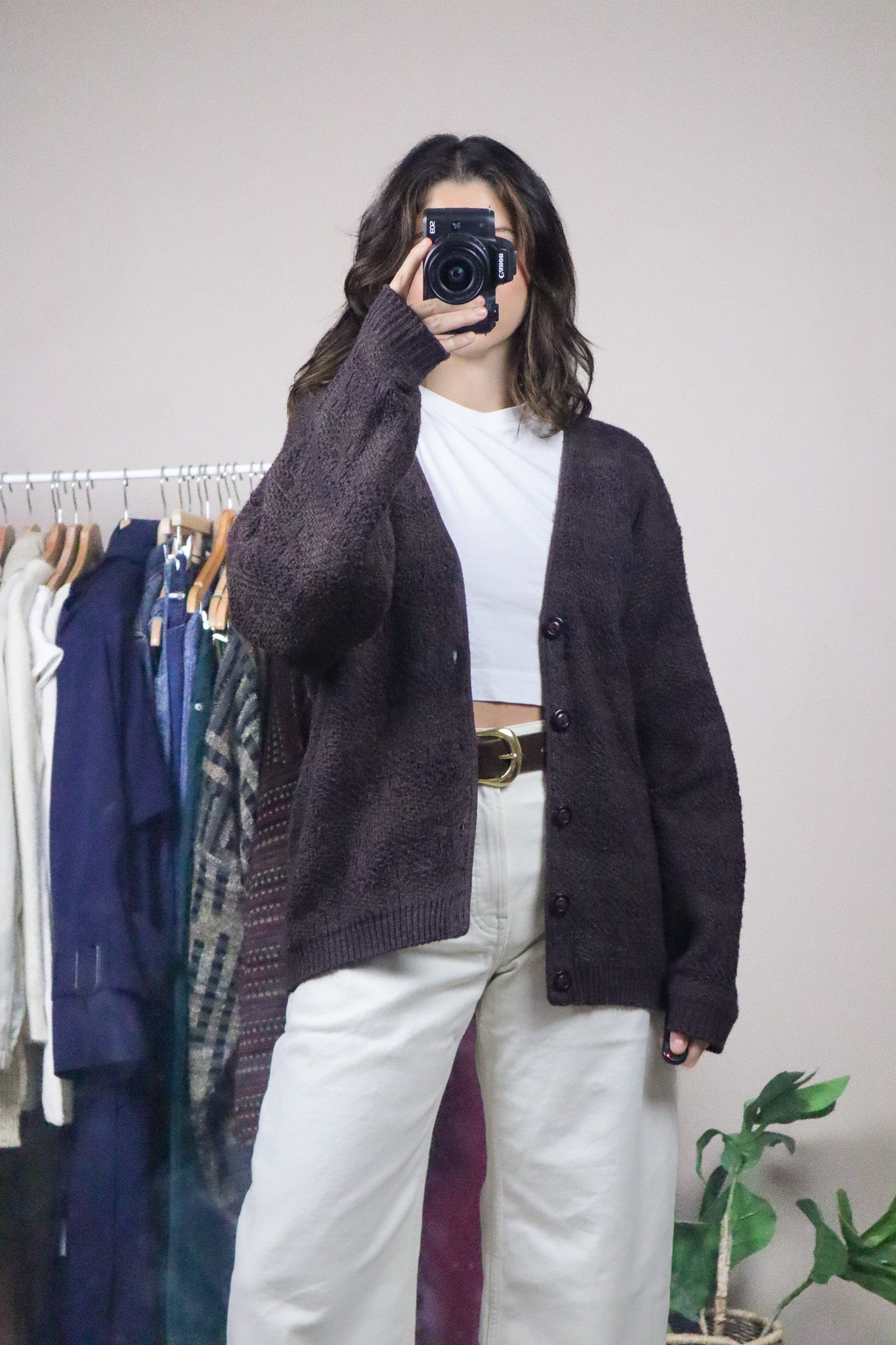 Made in Canada x Vintage x Textured Cardigan (M/L)