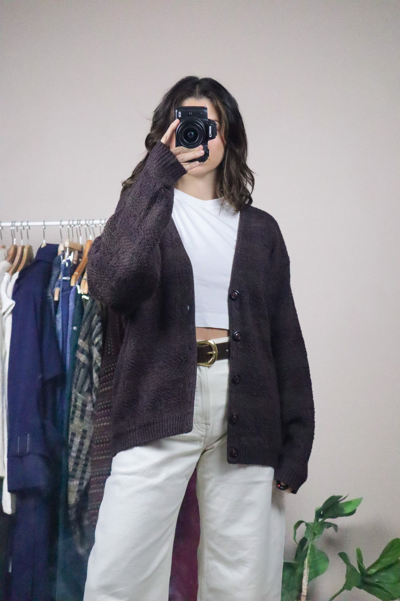 Made in Canada x Vintage x Textured Cardigan (M/L)
