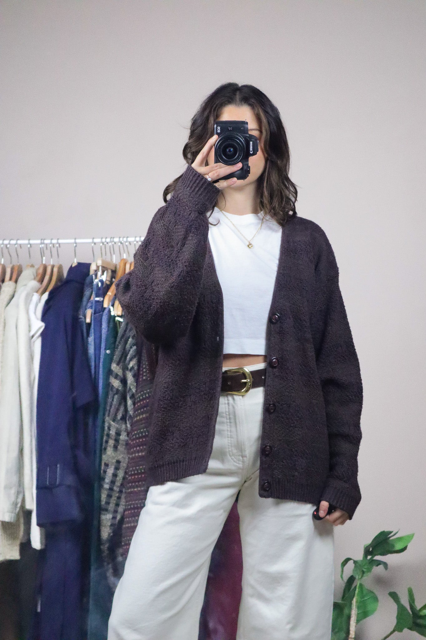 Made in Canada x Vintage x Textured Cardigan (M/L)