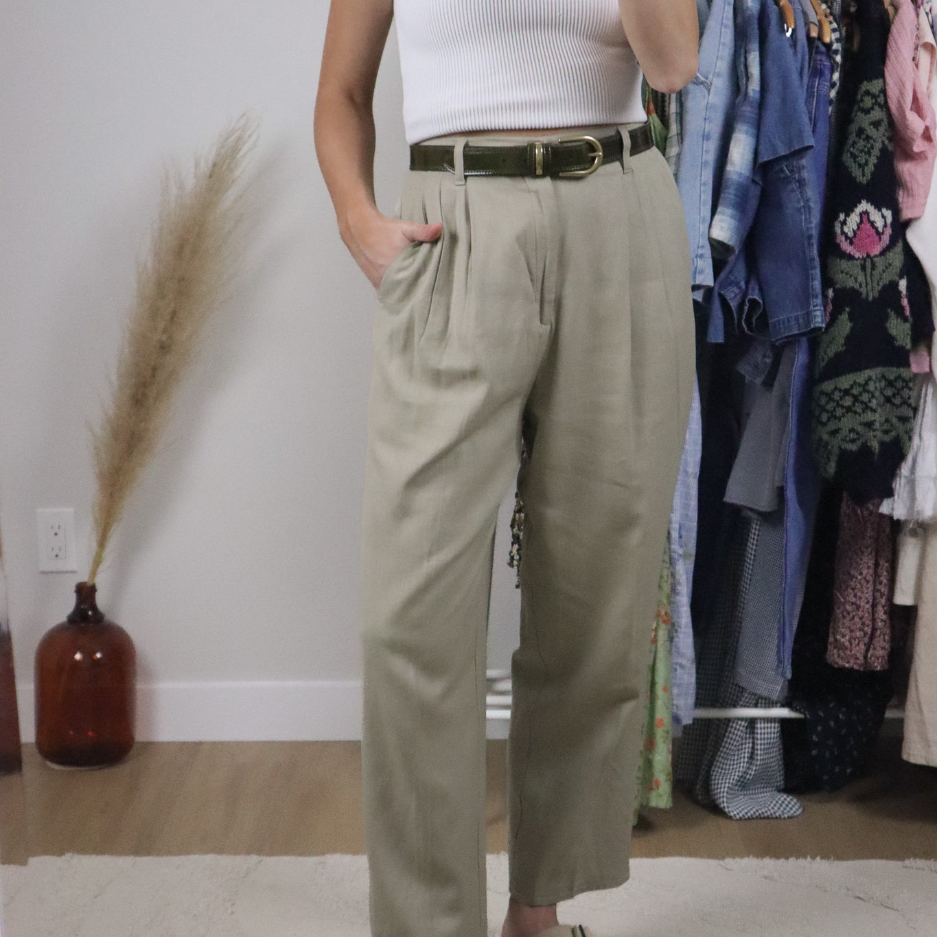 Vintage x Linen Blend Trousers (S)
