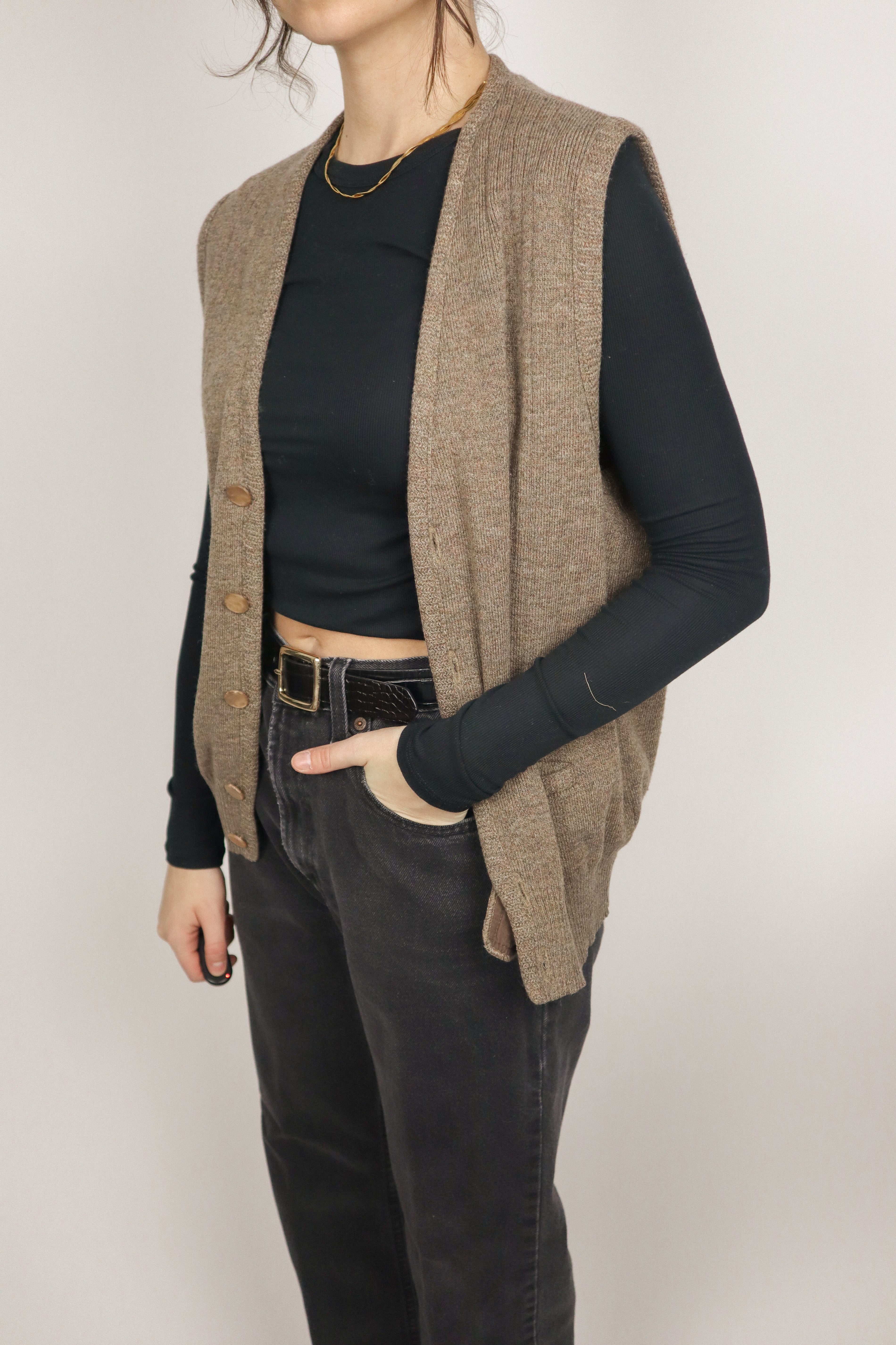 Made in Canada x Vintage x Wool Blend Vest (M)