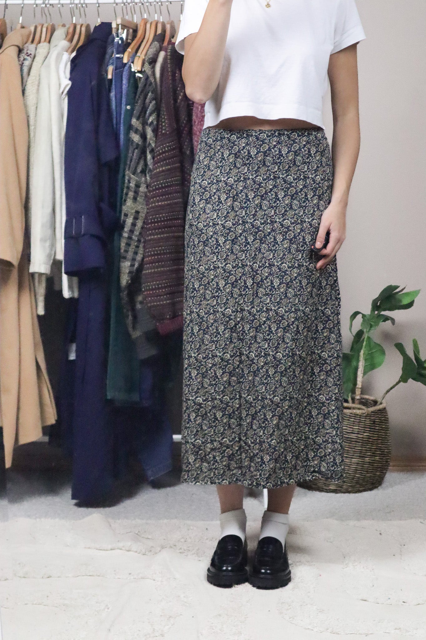 Made in Canada x Vintage x Floral Maxi Skirt (10/12)