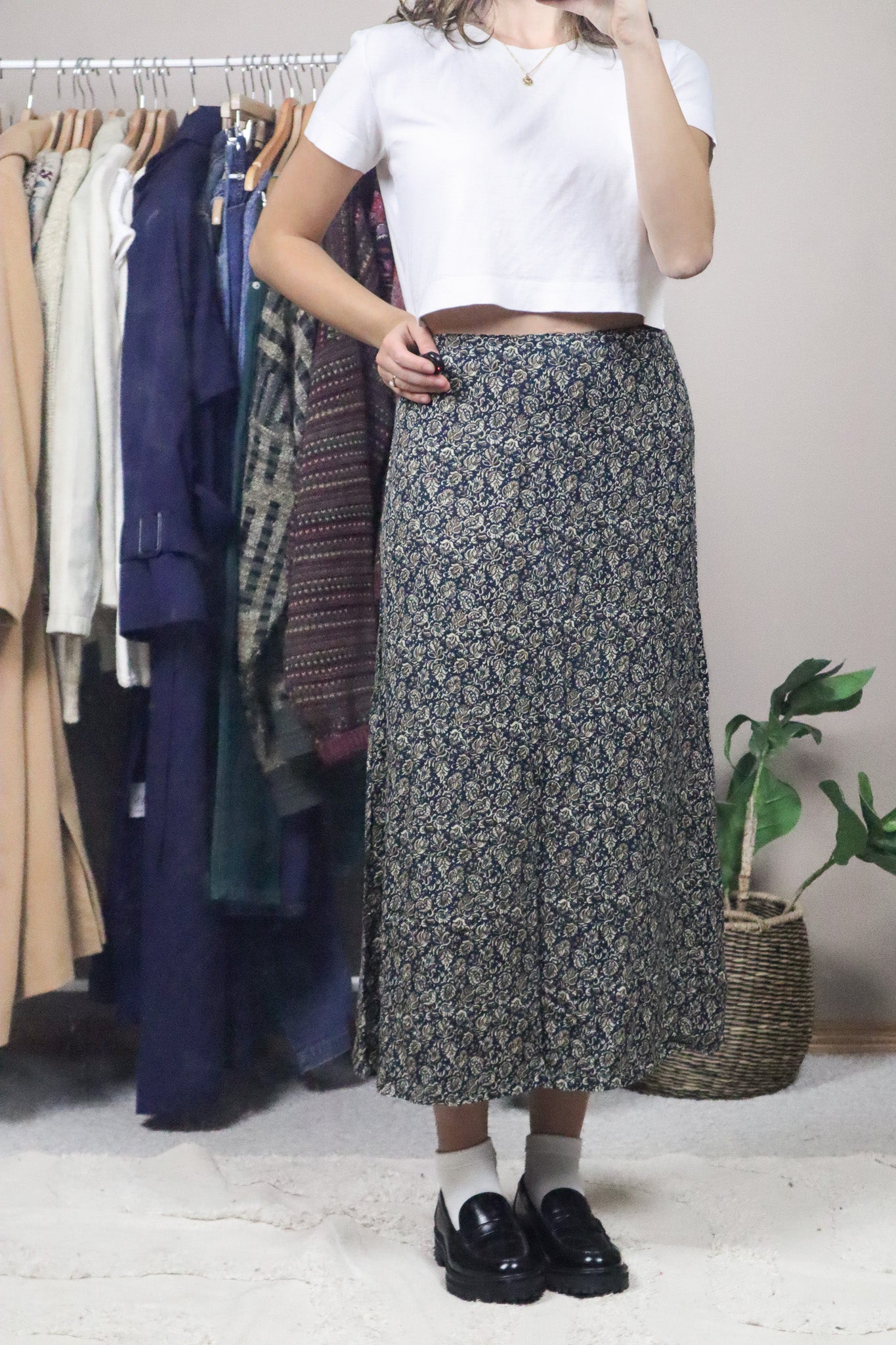 Made in Canada x Vintage x Floral Maxi Skirt (10/12)