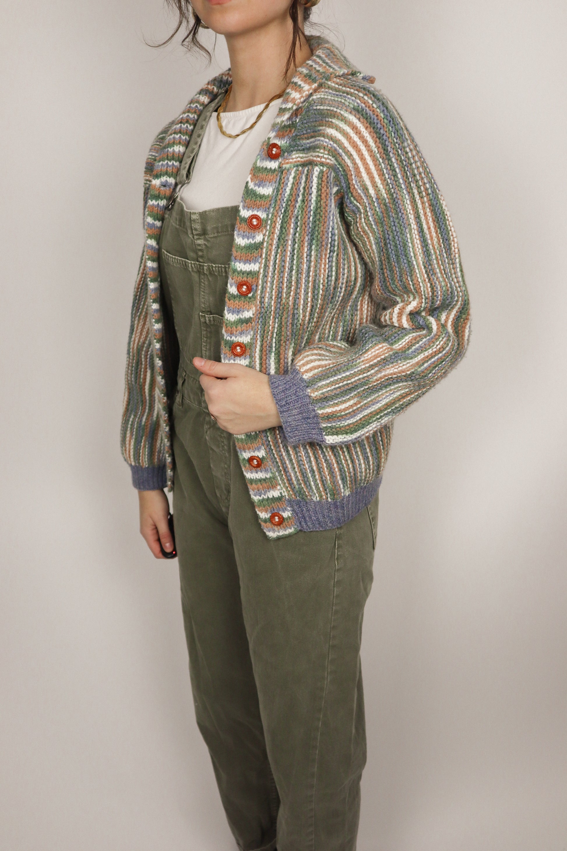 Vintage x Multicolour Hand-knit Cardigan (XS/S)