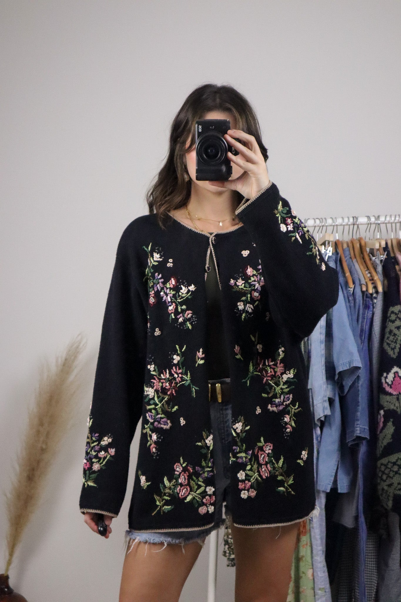Vintage x Embroidered/Beaded Knit Cardigan (XL/XXL)