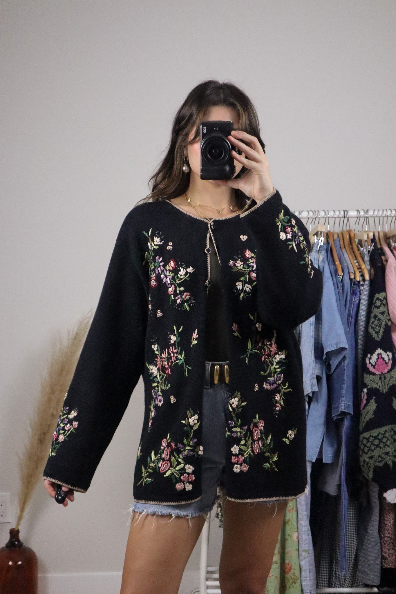Vintage x Embroidered/Beaded Knit Cardigan (XL/XXL)