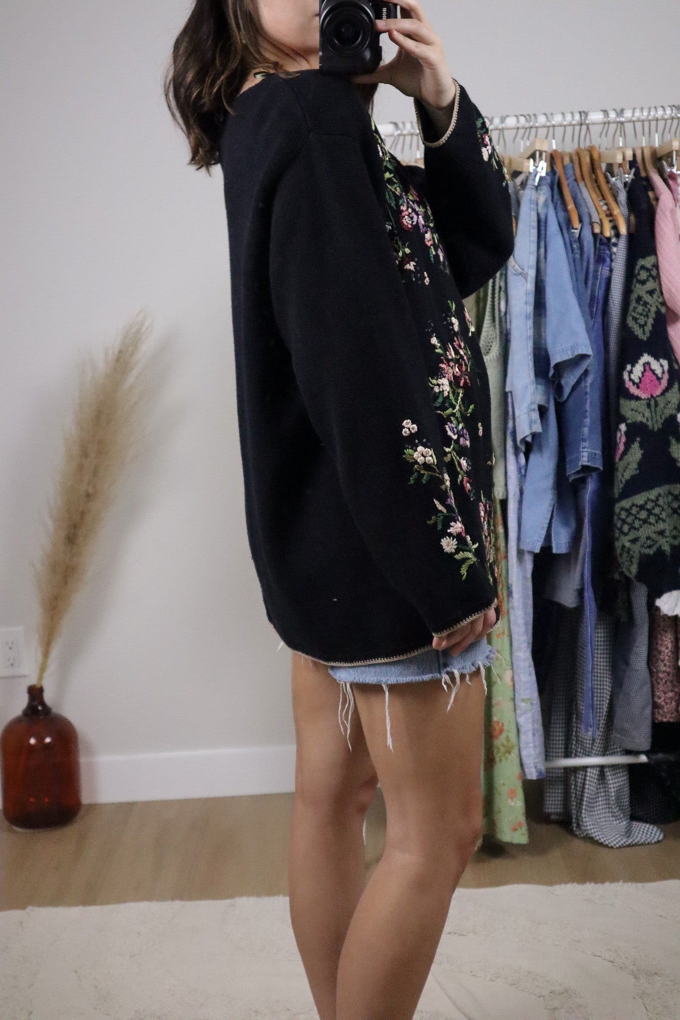 Vintage x Embroidered/Beaded Knit Cardigan (XL/XXL)