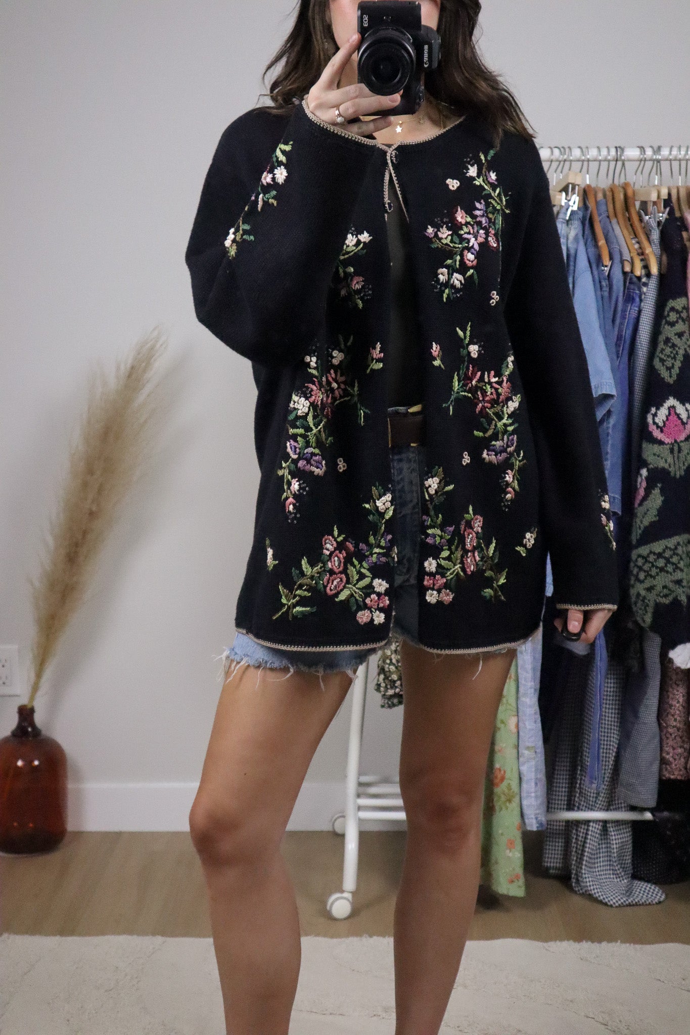 Vintage x Embroidered/Beaded Knit Cardigan (XL/XXL)