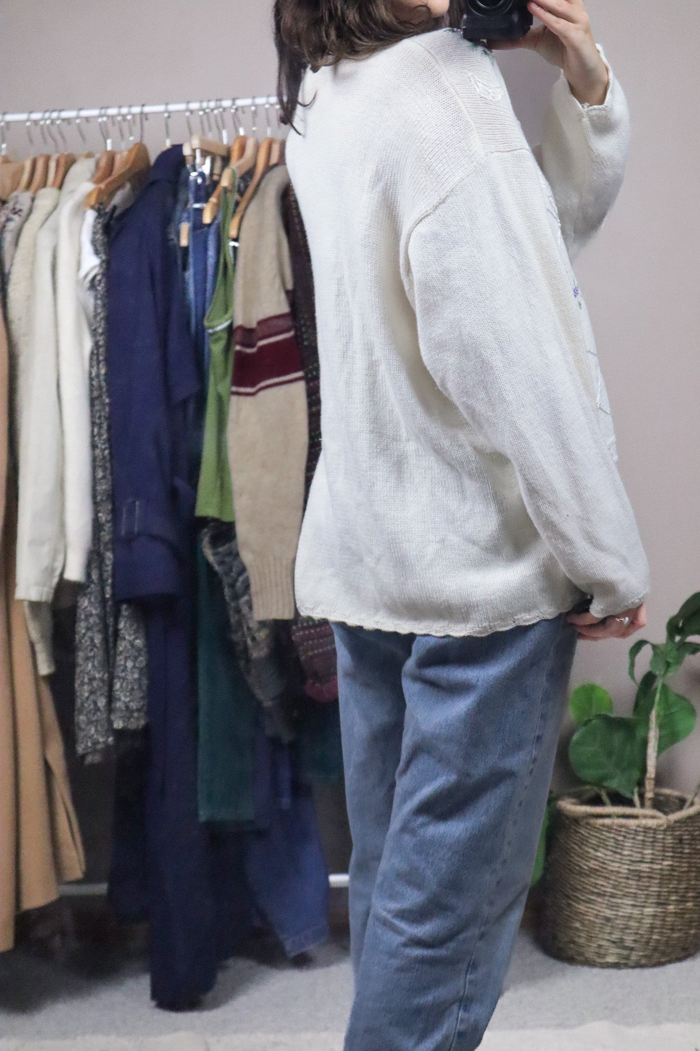 Vintage x Embroidered & Beaded Cardigan (L/XL)