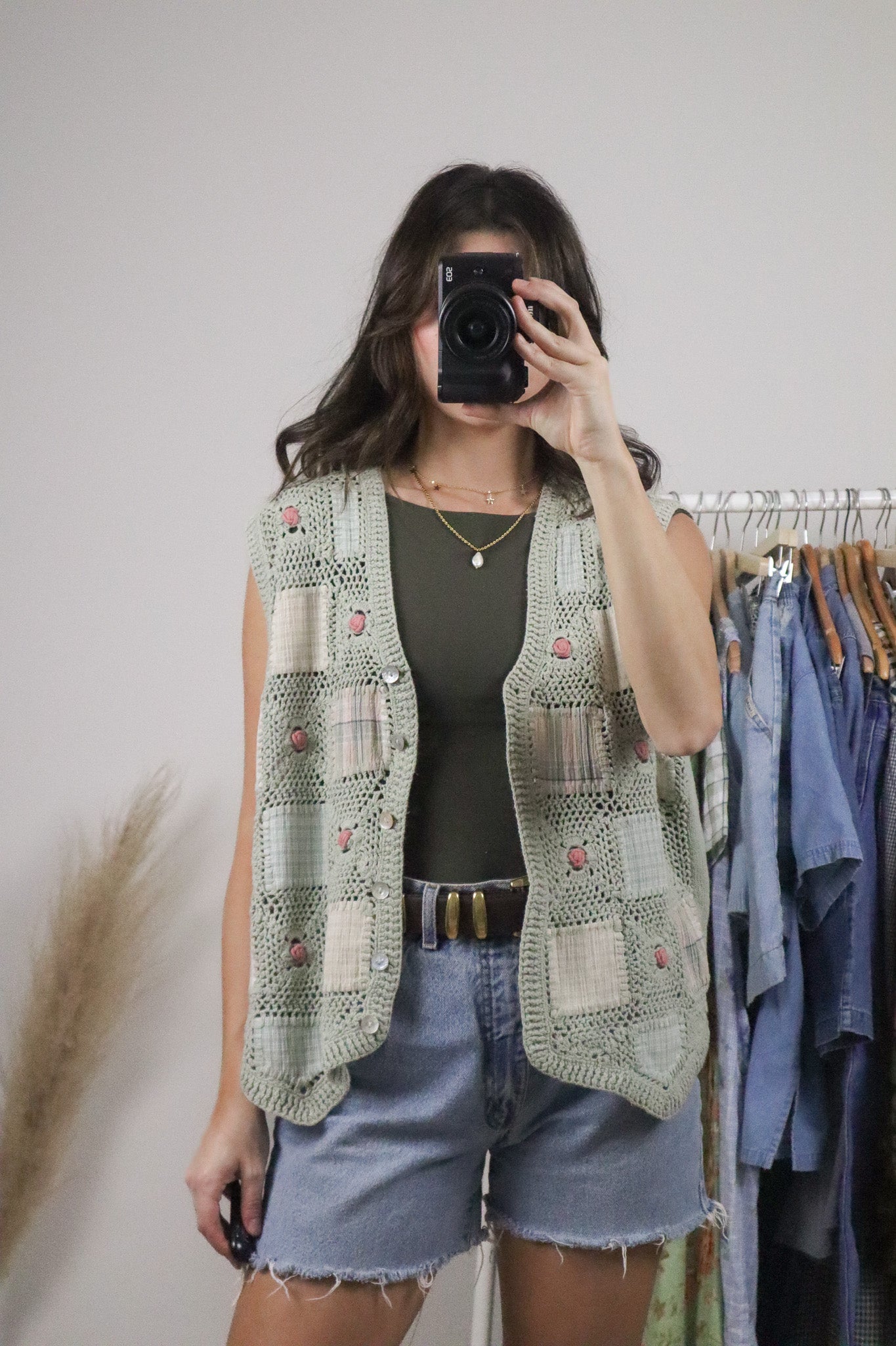 Vintage x Patchwork/Crochet Vest (L)