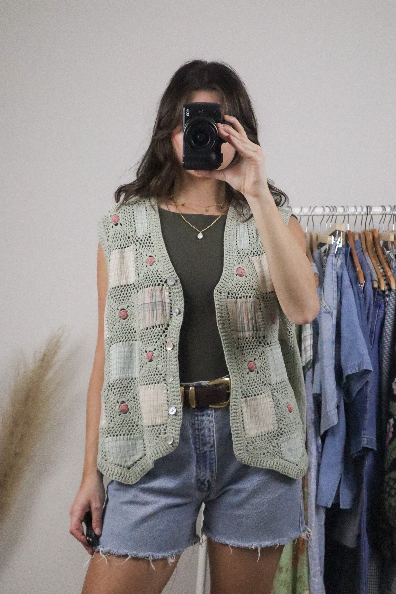 Vintage x Patchwork/Crochet Vest (L)