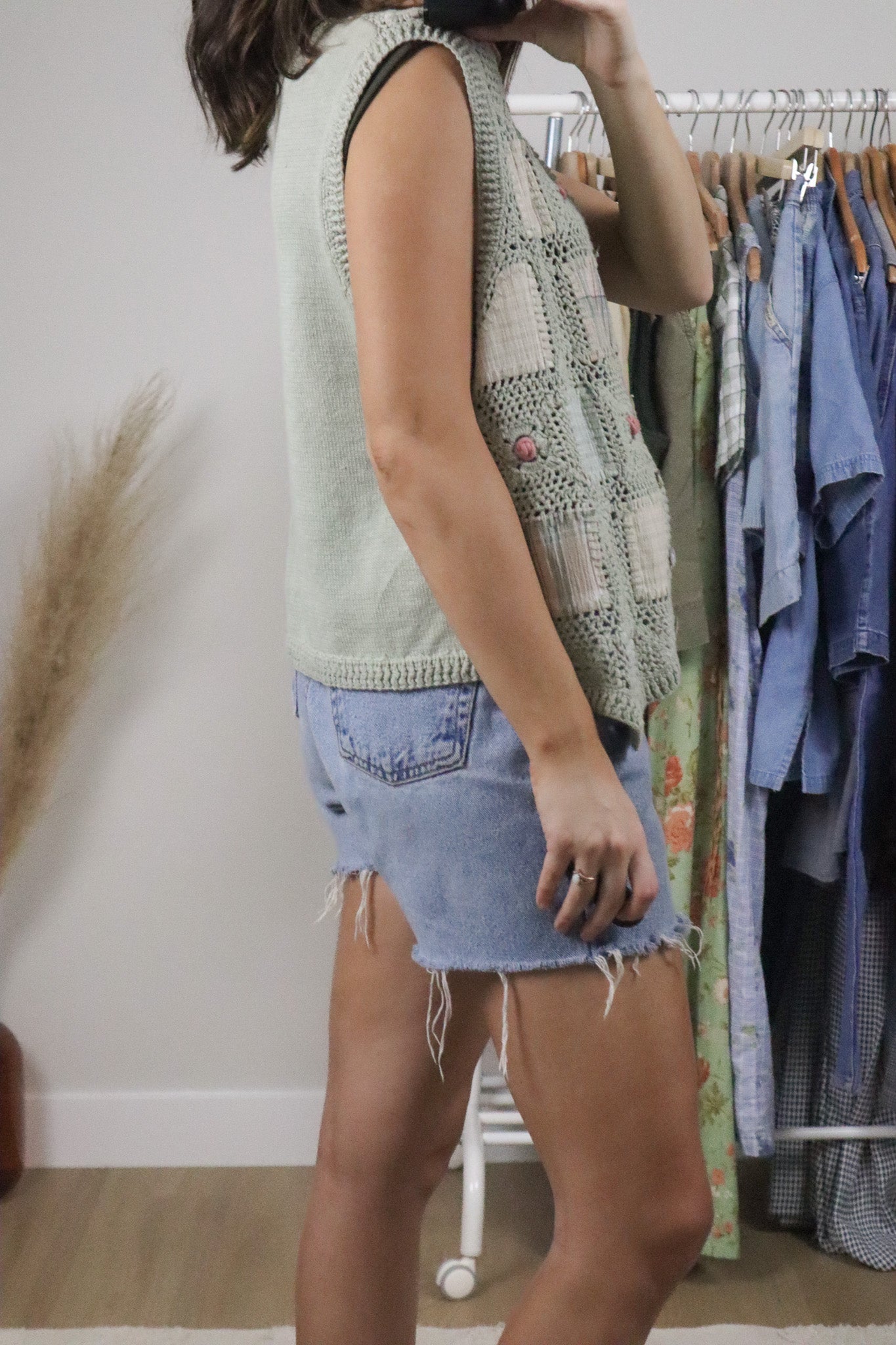 Vintage x Patchwork/Crochet Vest (L)