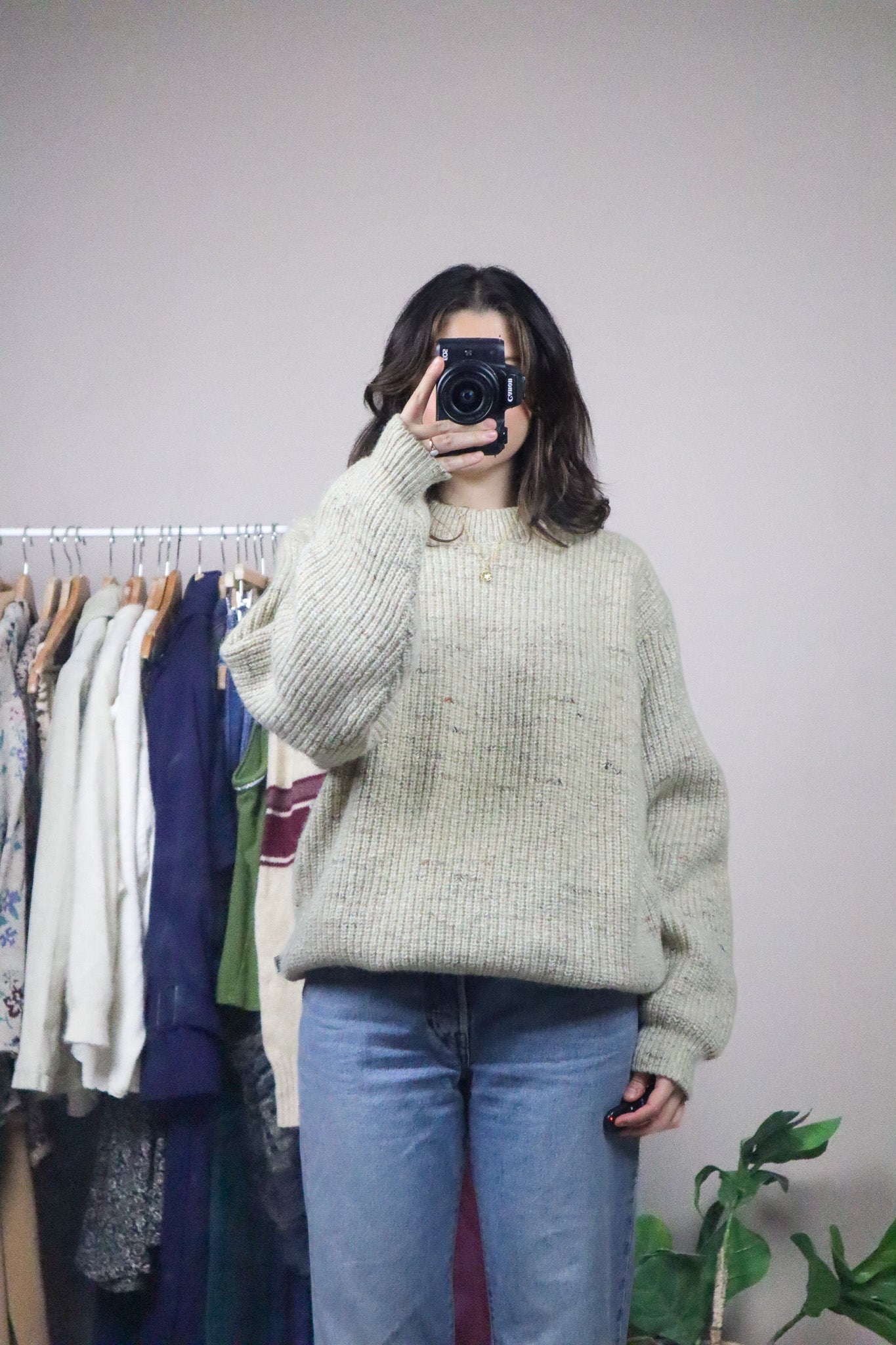 Made in Canada x Vintage x Chunky Wool Blend Knit (M)