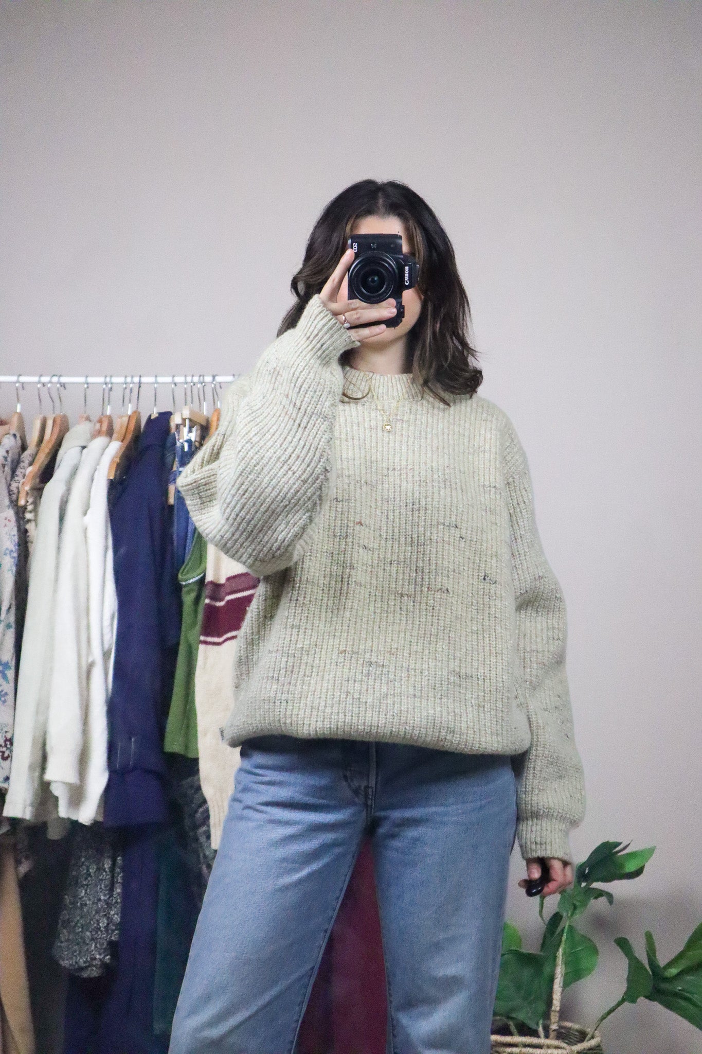 Made in Canada x Vintage x Chunky Wool Blend Knit (M)