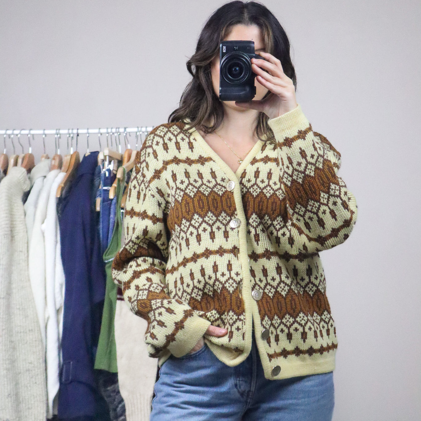 Made in Canada x Vintage x Wool Pattered Cardigan (S-L)