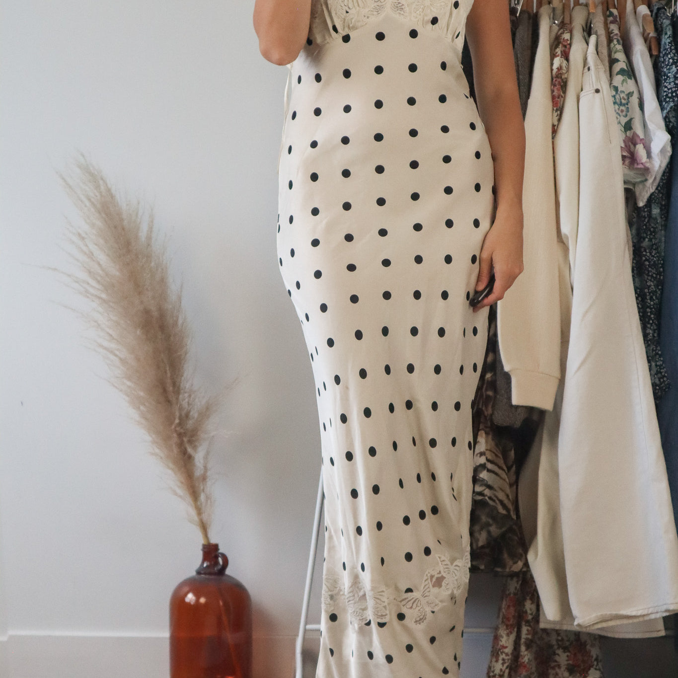 Free People x Polka Dot Maxi Dress (S)