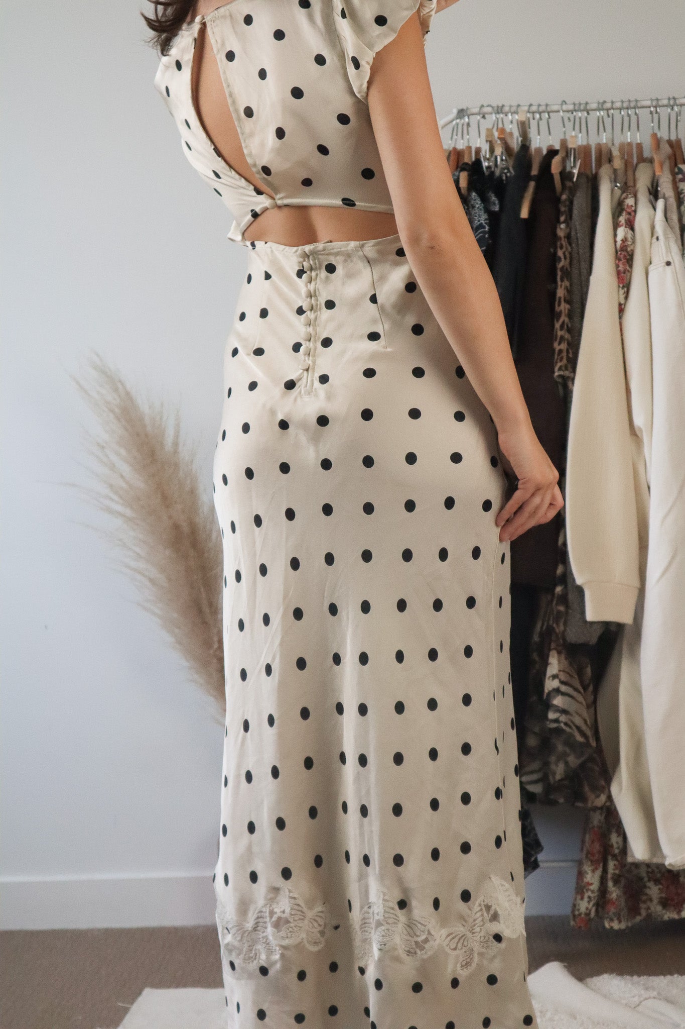 Free People x Polka Dot Maxi Dress (S)