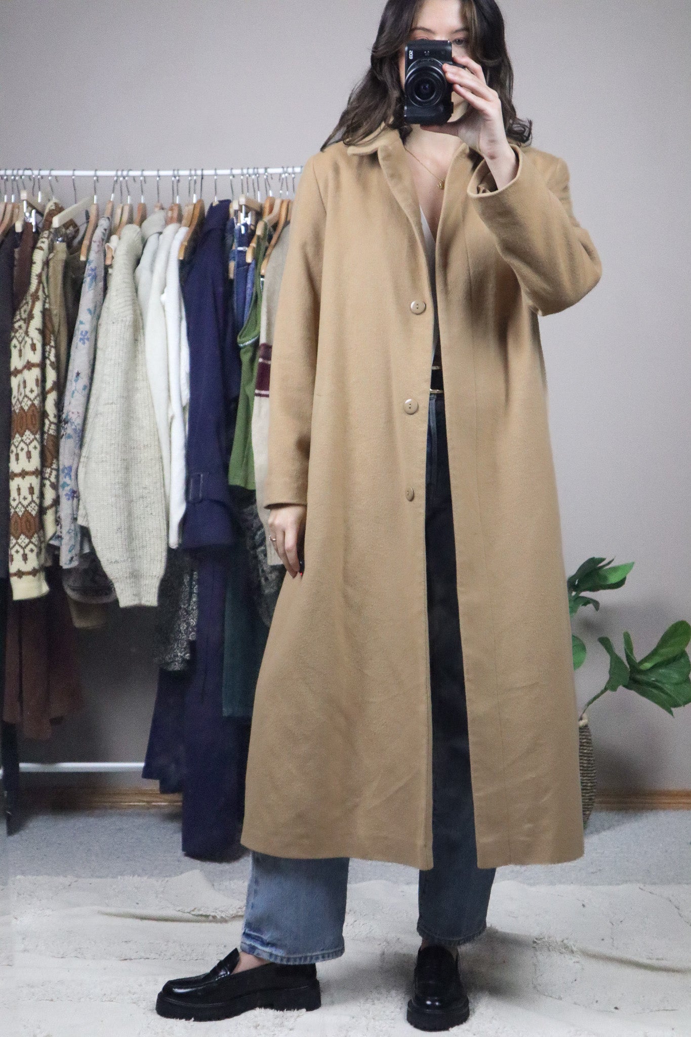 Made in Romania x Vintage x Wool, Angora, & Cashmere Coat (M)