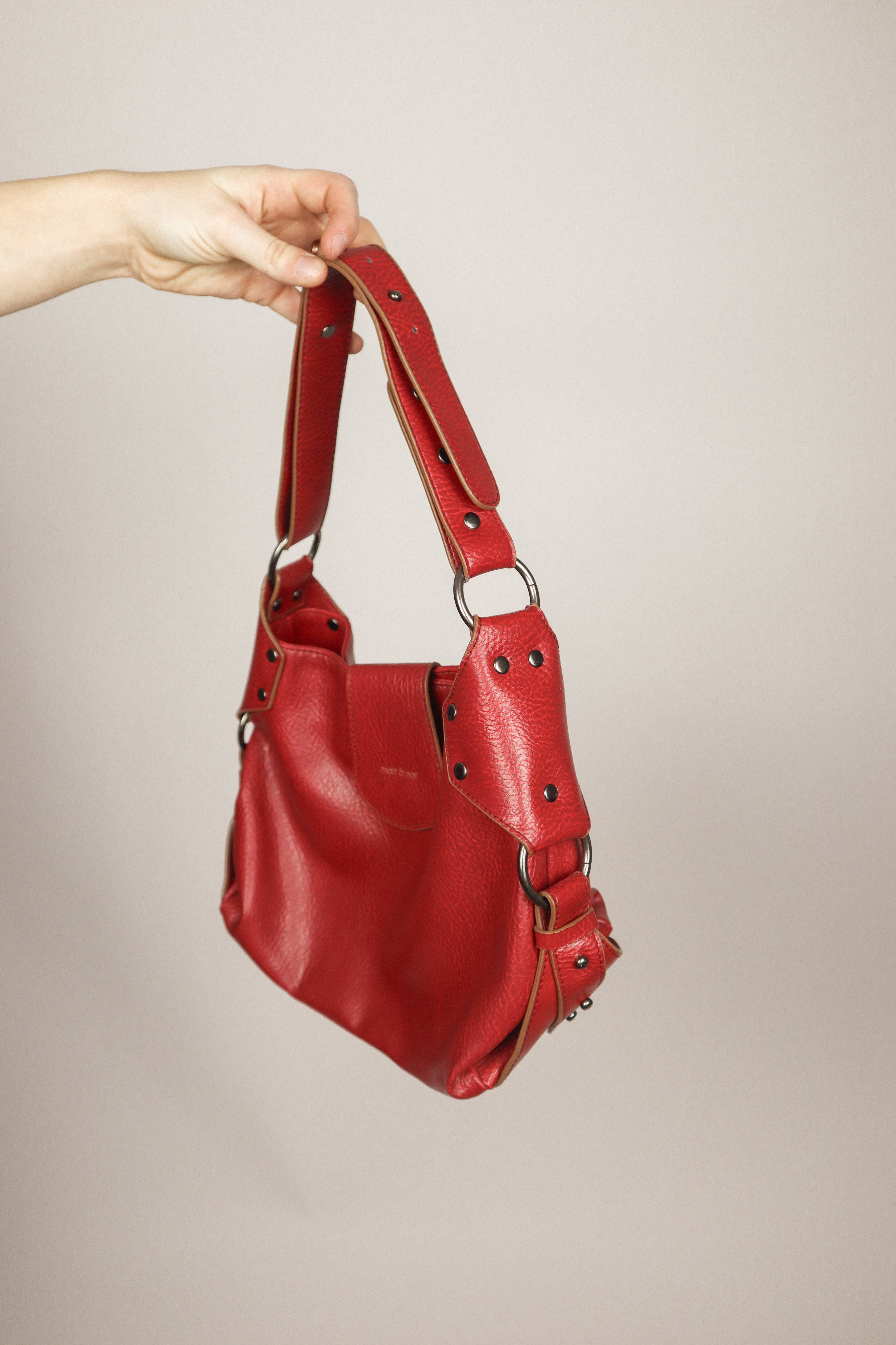 Vintage x Faux Leather Matt Nat Hobo Bag