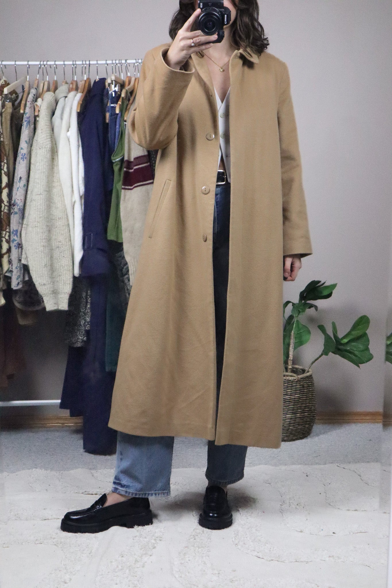 Made in Romania x Vintage x Wool, Angora, & Cashmere Coat (M)